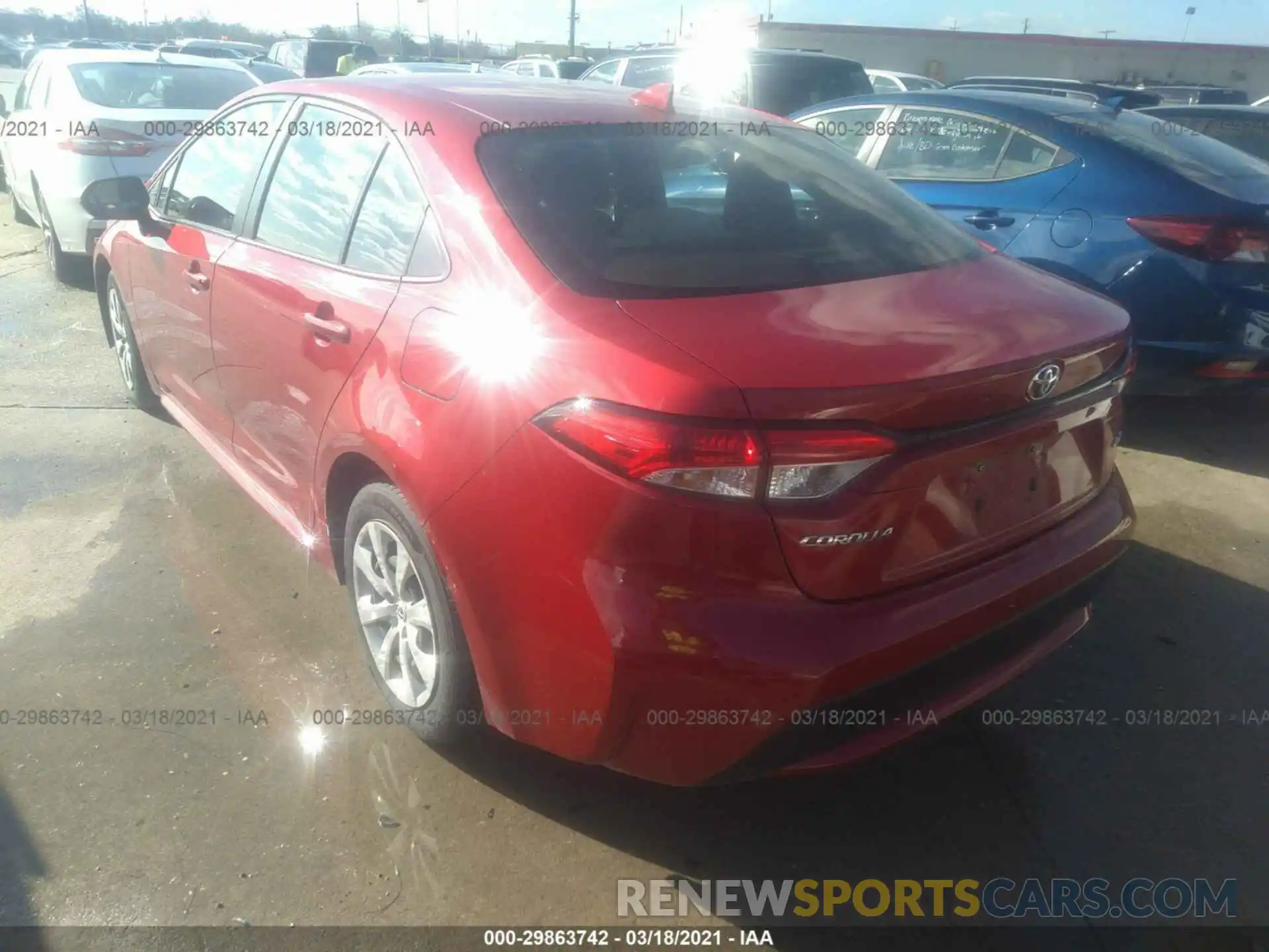 3 Photograph of a damaged car JTDEPRAE3LJ026820 TOYOTA COROLLA 2020