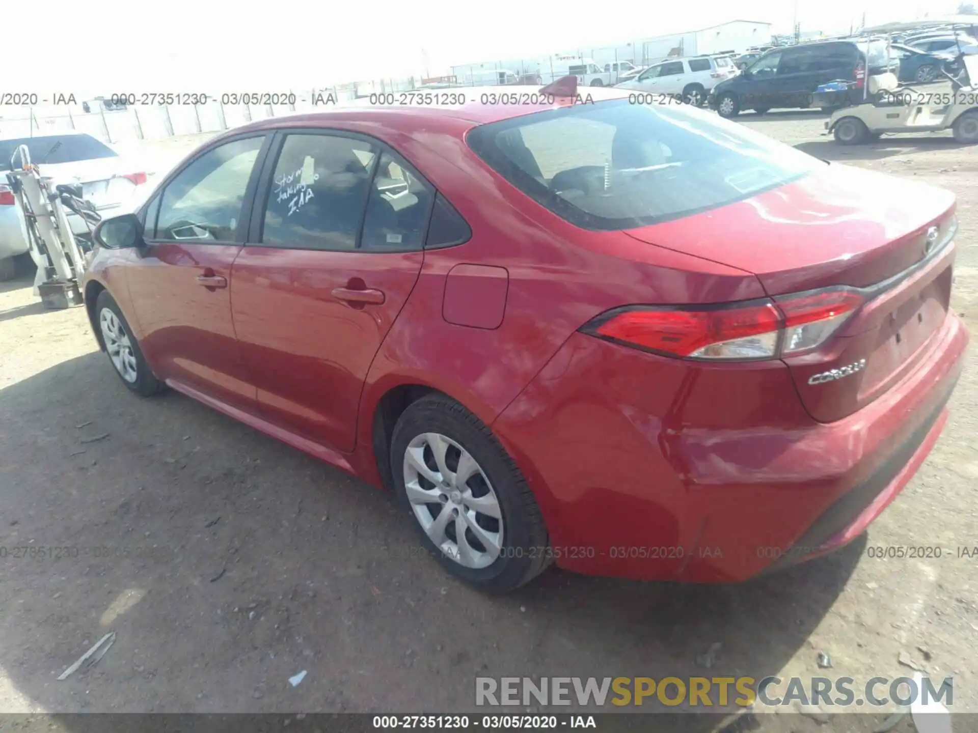 3 Photograph of a damaged car JTDEPRAE3LJ027725 TOYOTA COROLLA 2020