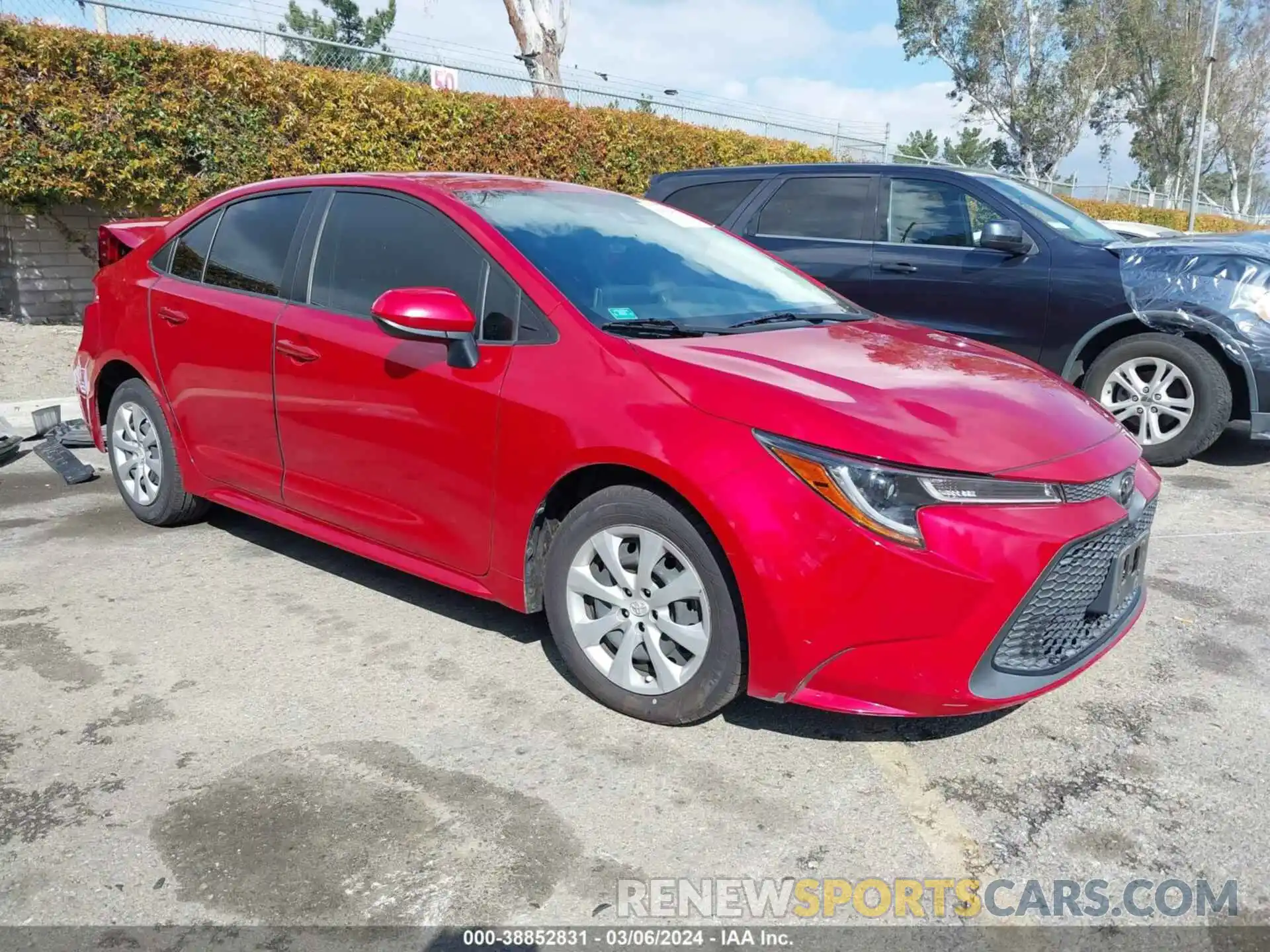 1 Photograph of a damaged car JTDEPRAE3LJ027904 TOYOTA COROLLA 2020