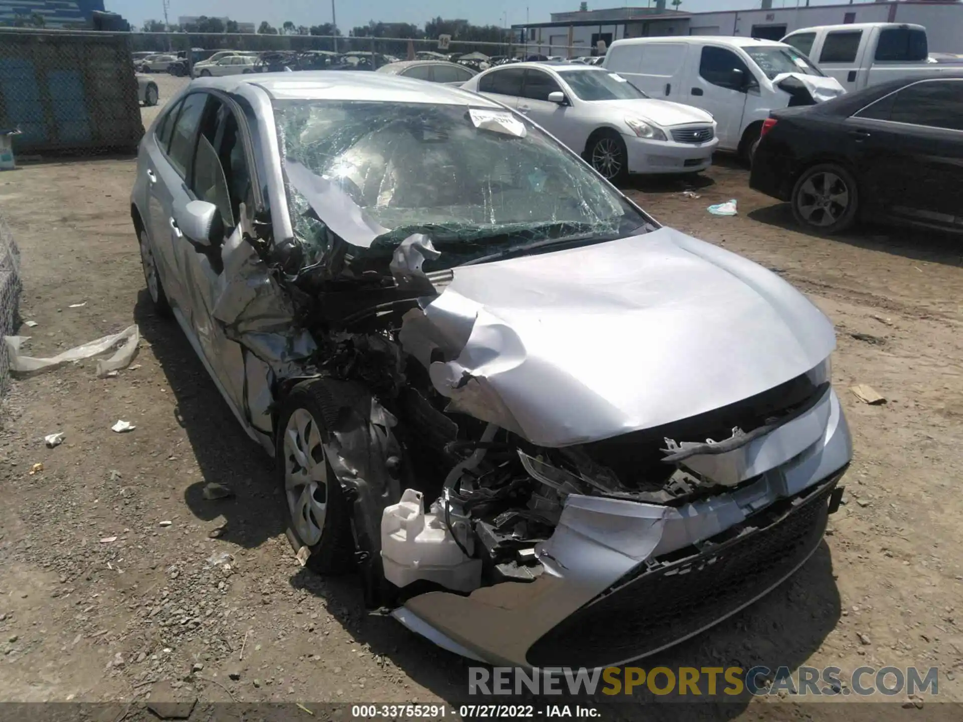 1 Photograph of a damaged car JTDEPRAE3LJ029877 TOYOTA COROLLA 2020