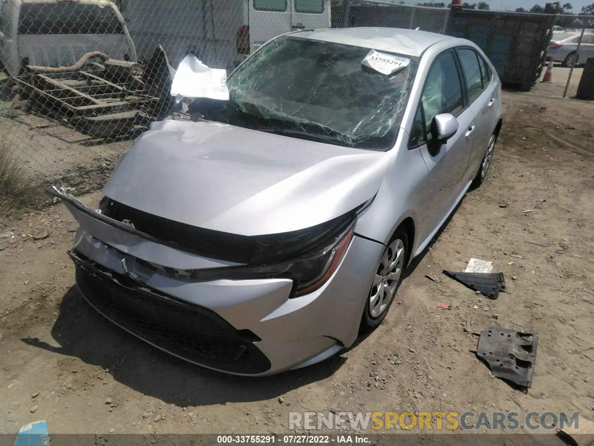 2 Фотография поврежденного автомобиля JTDEPRAE3LJ029877 TOYOTA COROLLA 2020