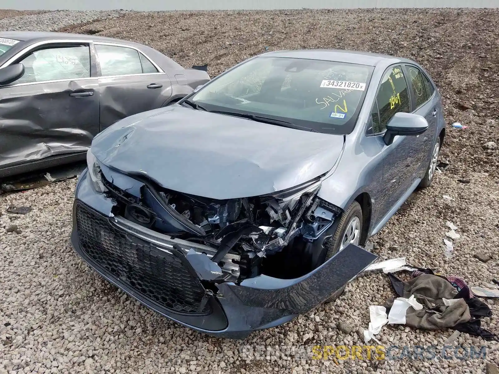 2 Photograph of a damaged car JTDEPRAE3LJ031922 TOYOTA COROLLA 2020