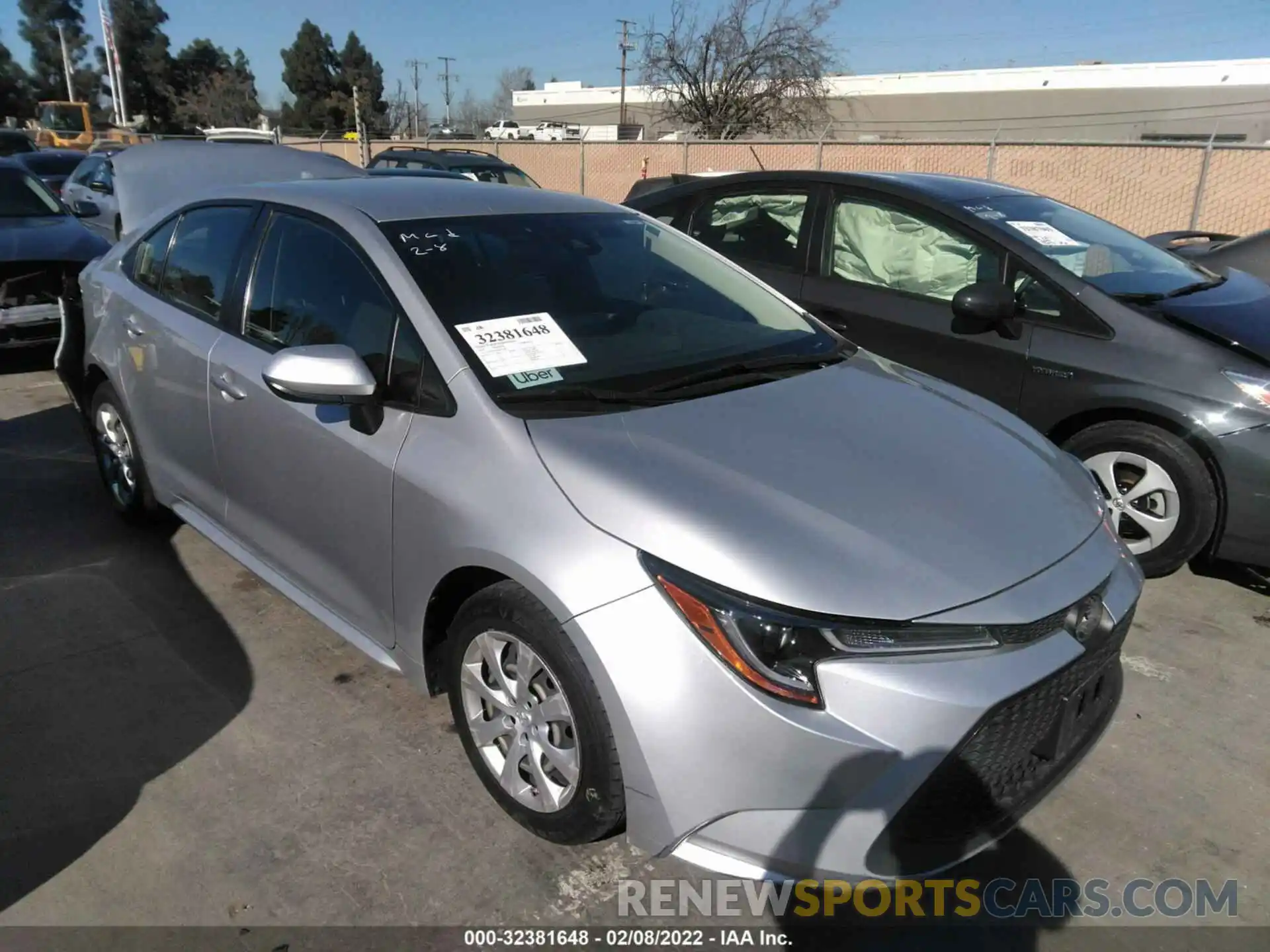 1 Photograph of a damaged car JTDEPRAE3LJ033380 TOYOTA COROLLA 2020