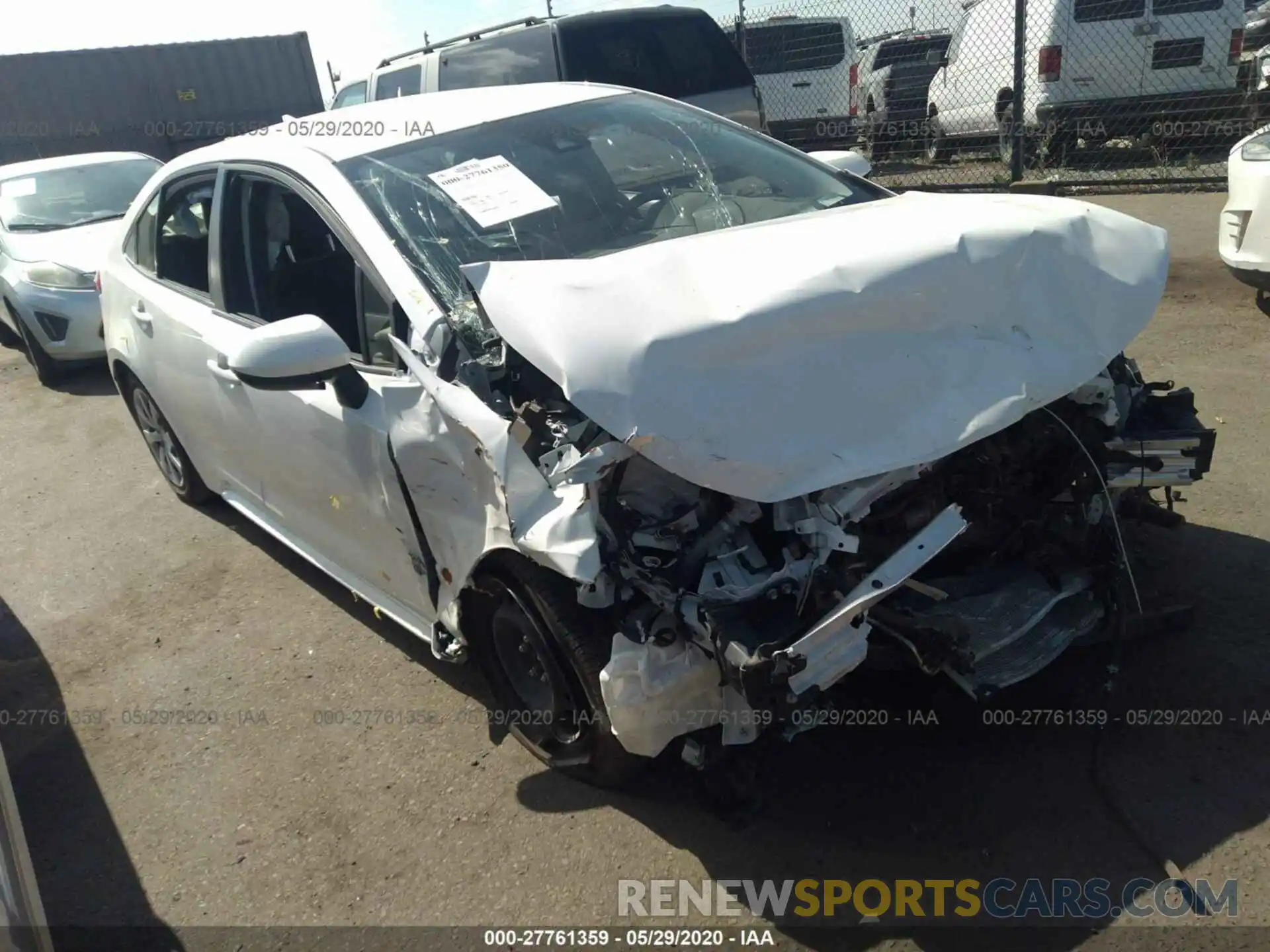 1 Photograph of a damaged car JTDEPRAE3LJ033606 TOYOTA COROLLA 2020