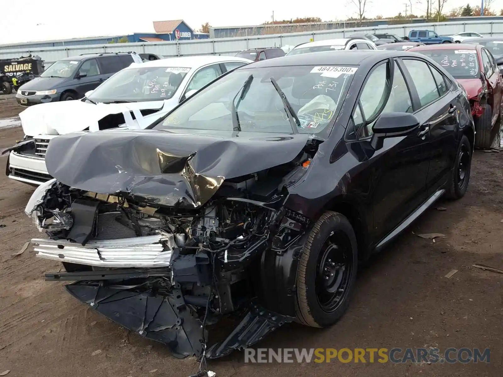 2 Photograph of a damaged car JTDEPRAE3LJ035873 TOYOTA COROLLA 2020