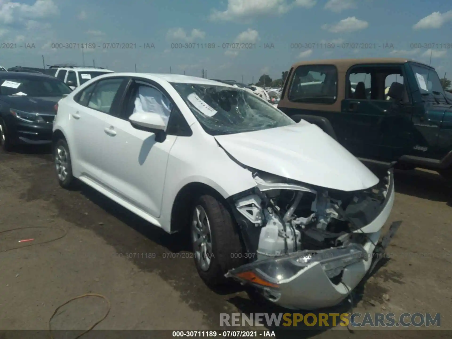 1 Photograph of a damaged car JTDEPRAE3LJ036103 TOYOTA COROLLA 2020