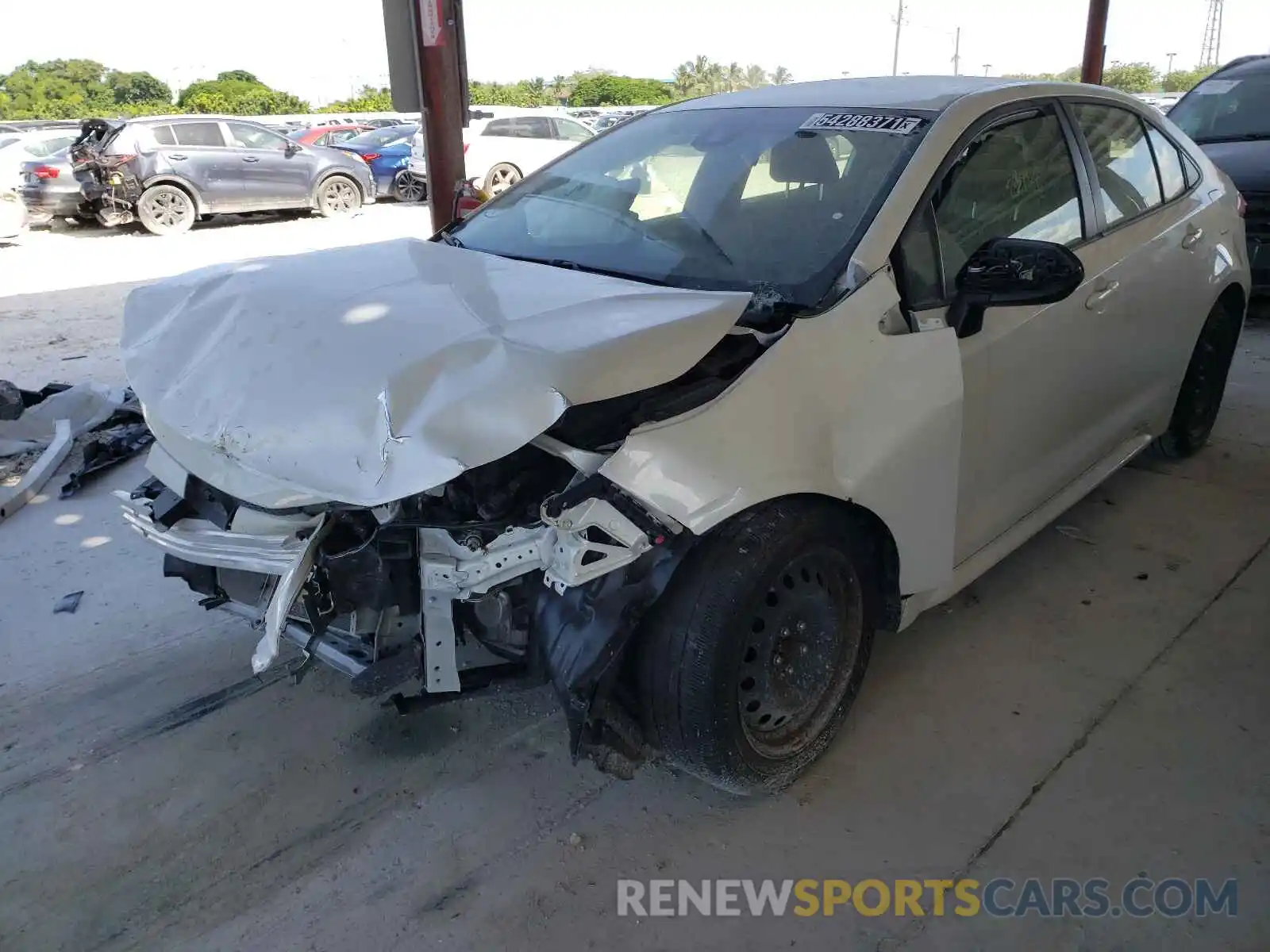 2 Photograph of a damaged car JTDEPRAE3LJ036487 TOYOTA COROLLA 2020