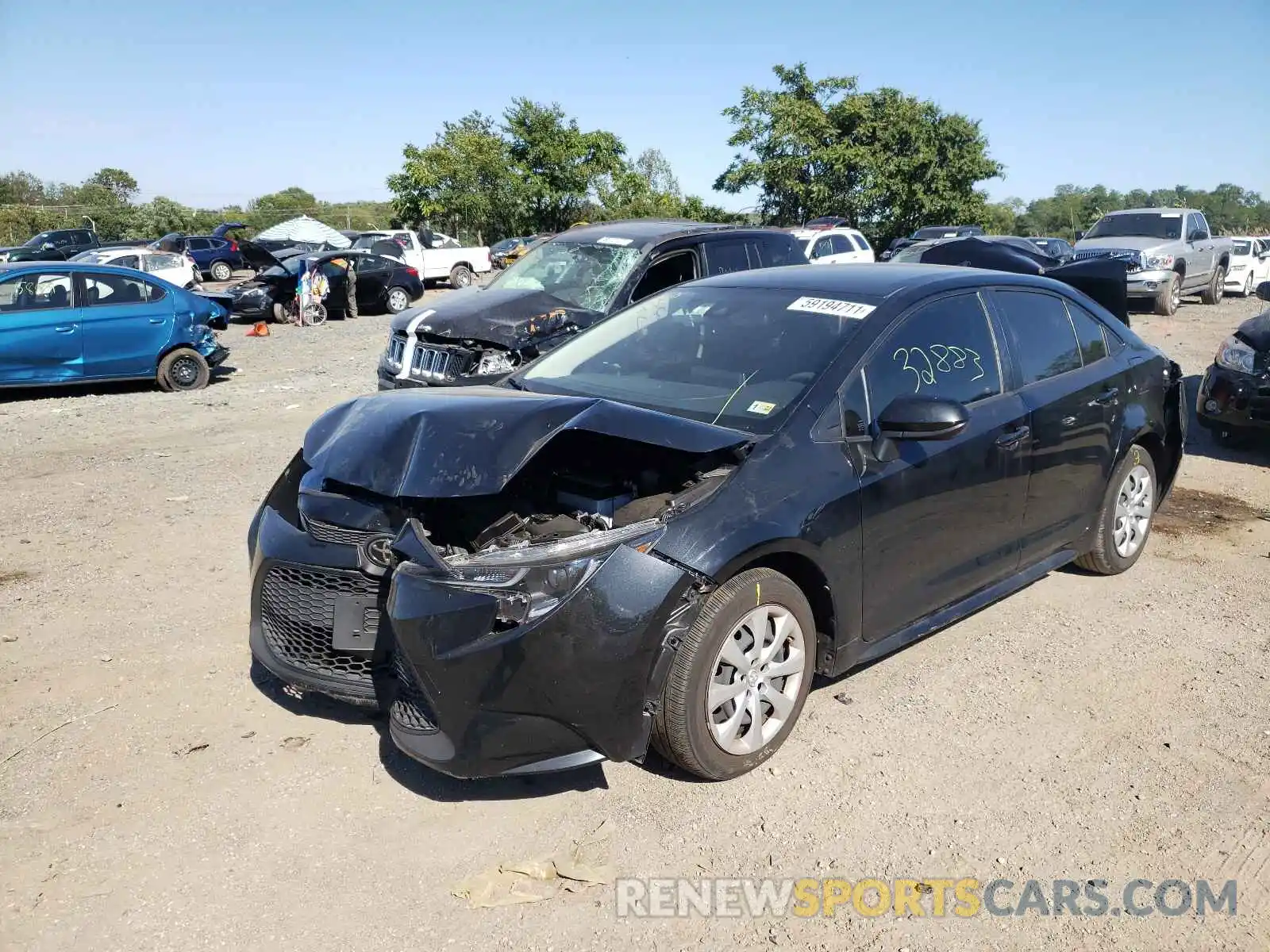 2 Photograph of a damaged car JTDEPRAE3LJ037154 TOYOTA COROLLA 2020