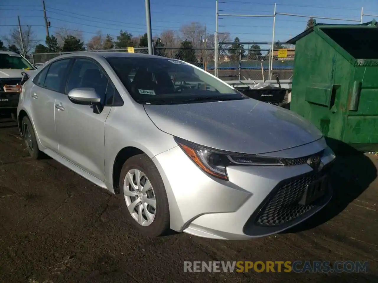 1 Photograph of a damaged car JTDEPRAE3LJ037218 TOYOTA COROLLA 2020