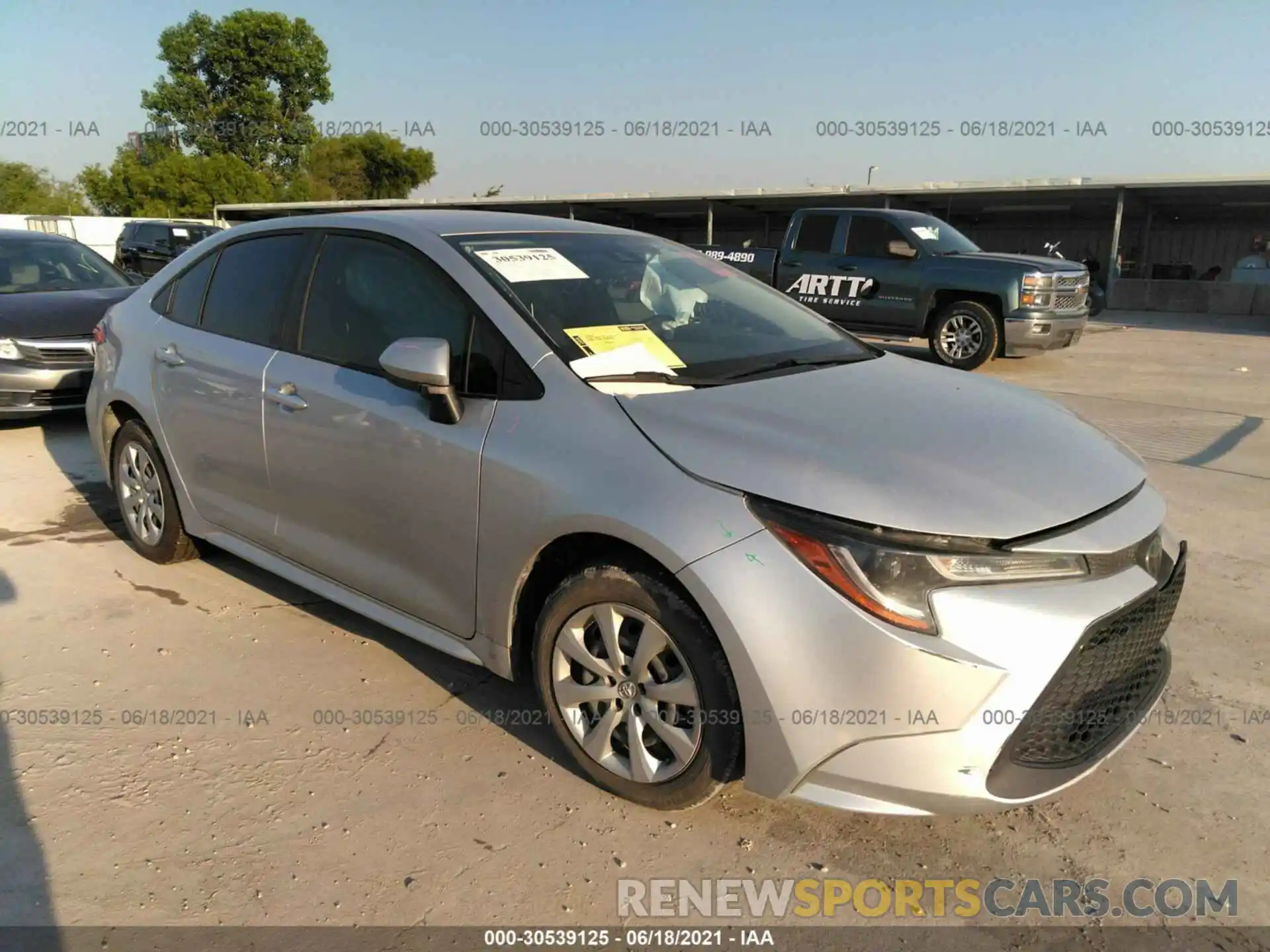 1 Photograph of a damaged car JTDEPRAE3LJ037798 TOYOTA COROLLA 2020