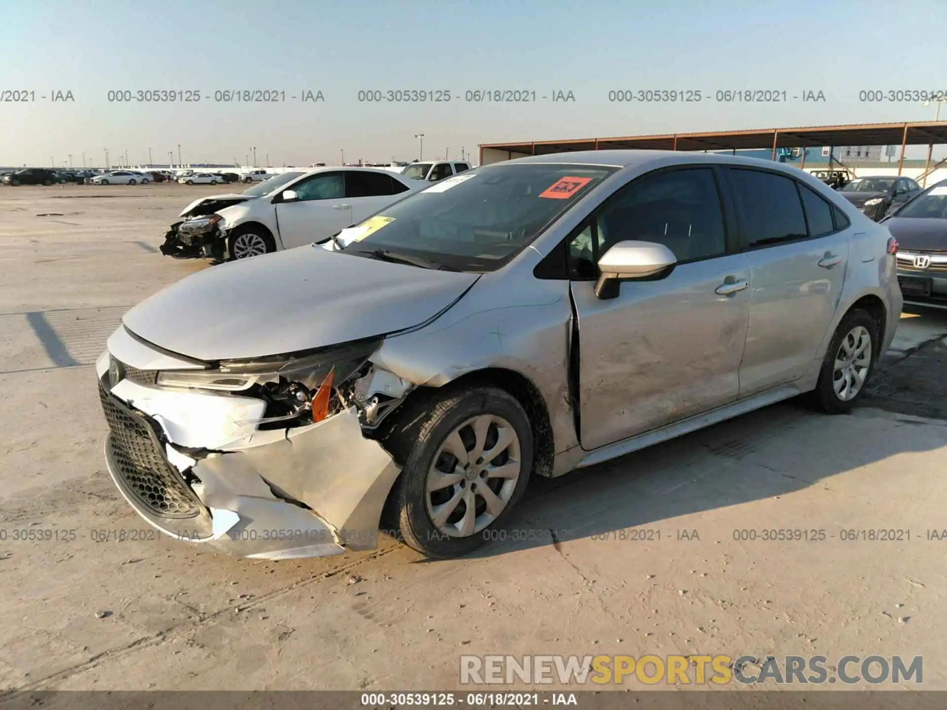 2 Photograph of a damaged car JTDEPRAE3LJ037798 TOYOTA COROLLA 2020