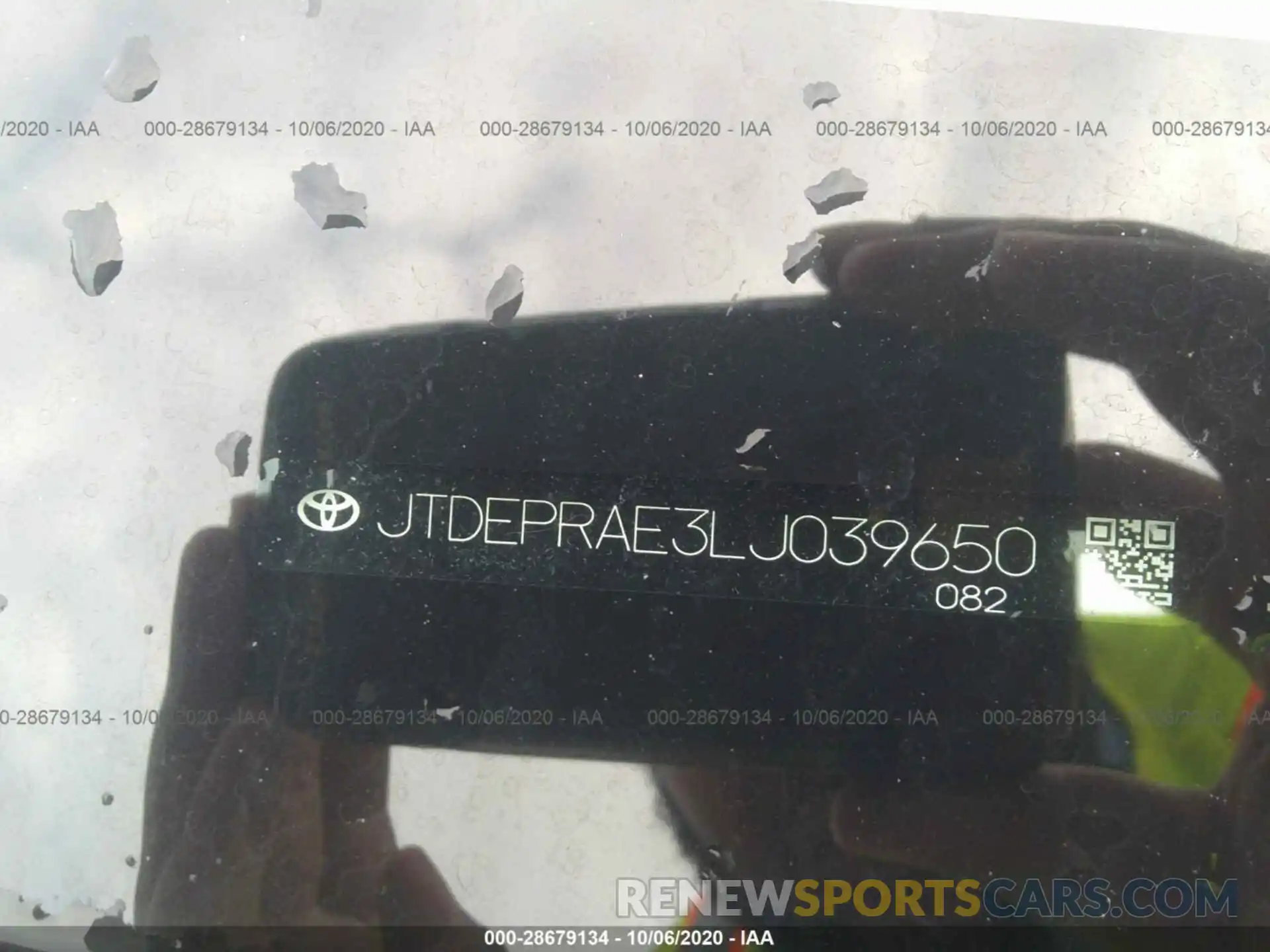 9 Photograph of a damaged car JTDEPRAE3LJ039650 TOYOTA COROLLA 2020