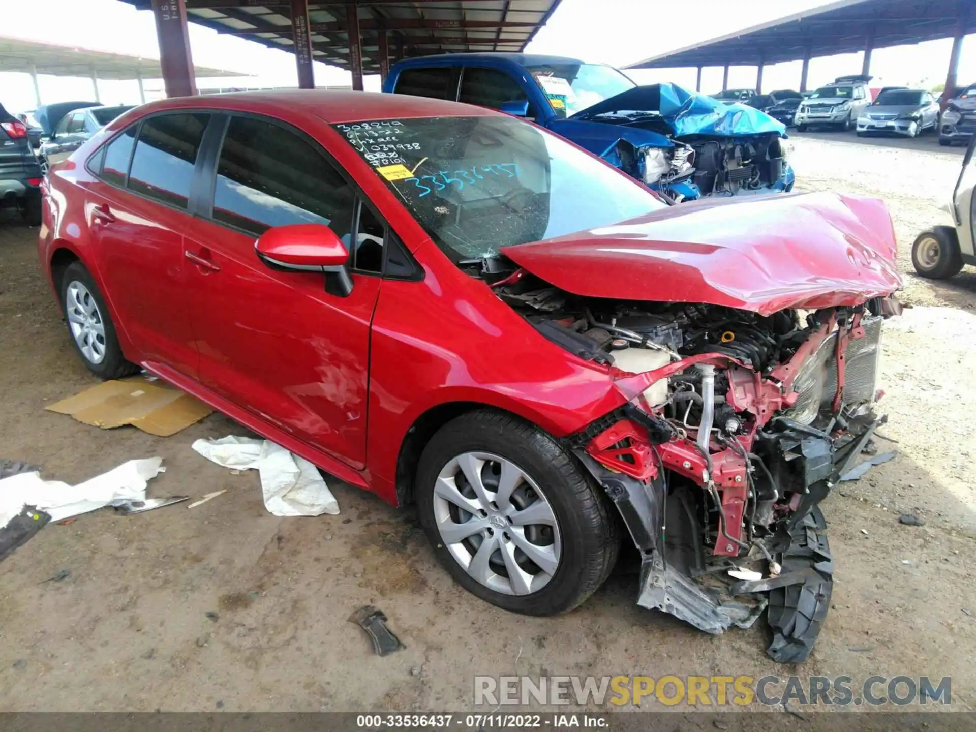 1 Photograph of a damaged car JTDEPRAE3LJ039938 TOYOTA COROLLA 2020