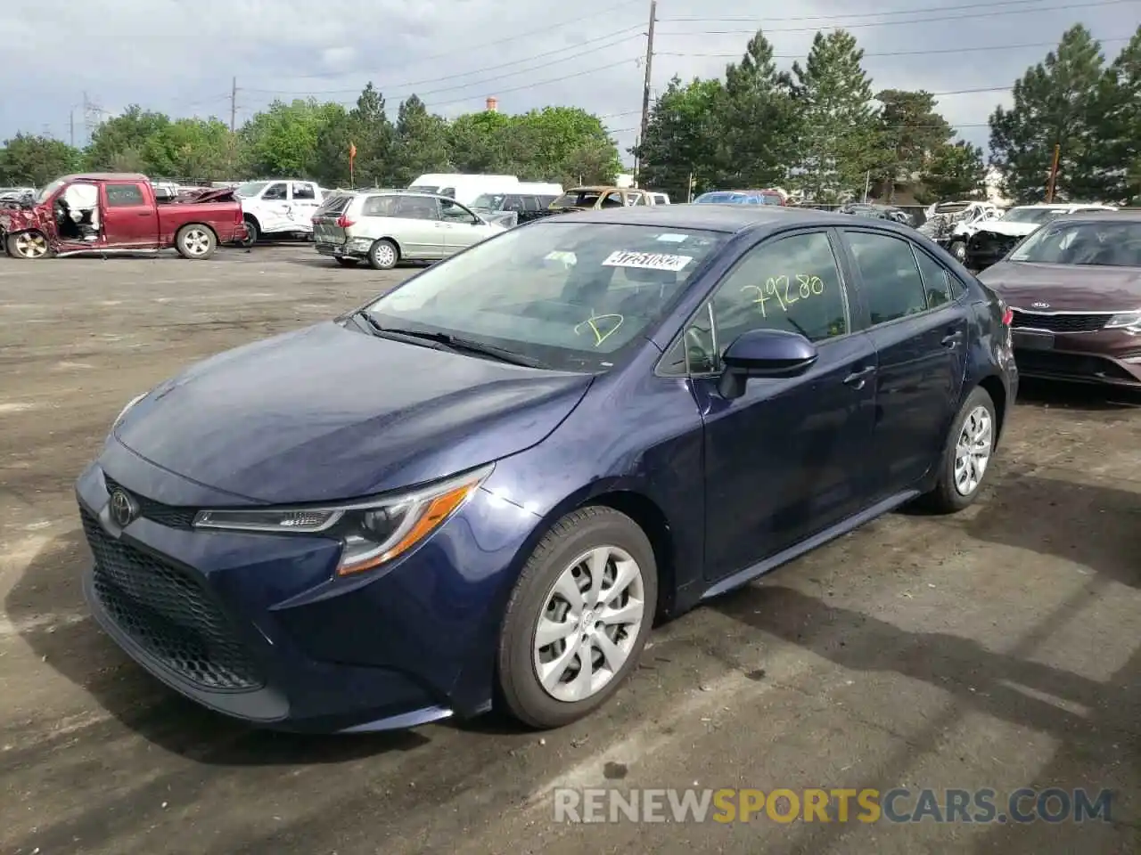 2 Photograph of a damaged car JTDEPRAE3LJ043181 TOYOTA COROLLA 2020