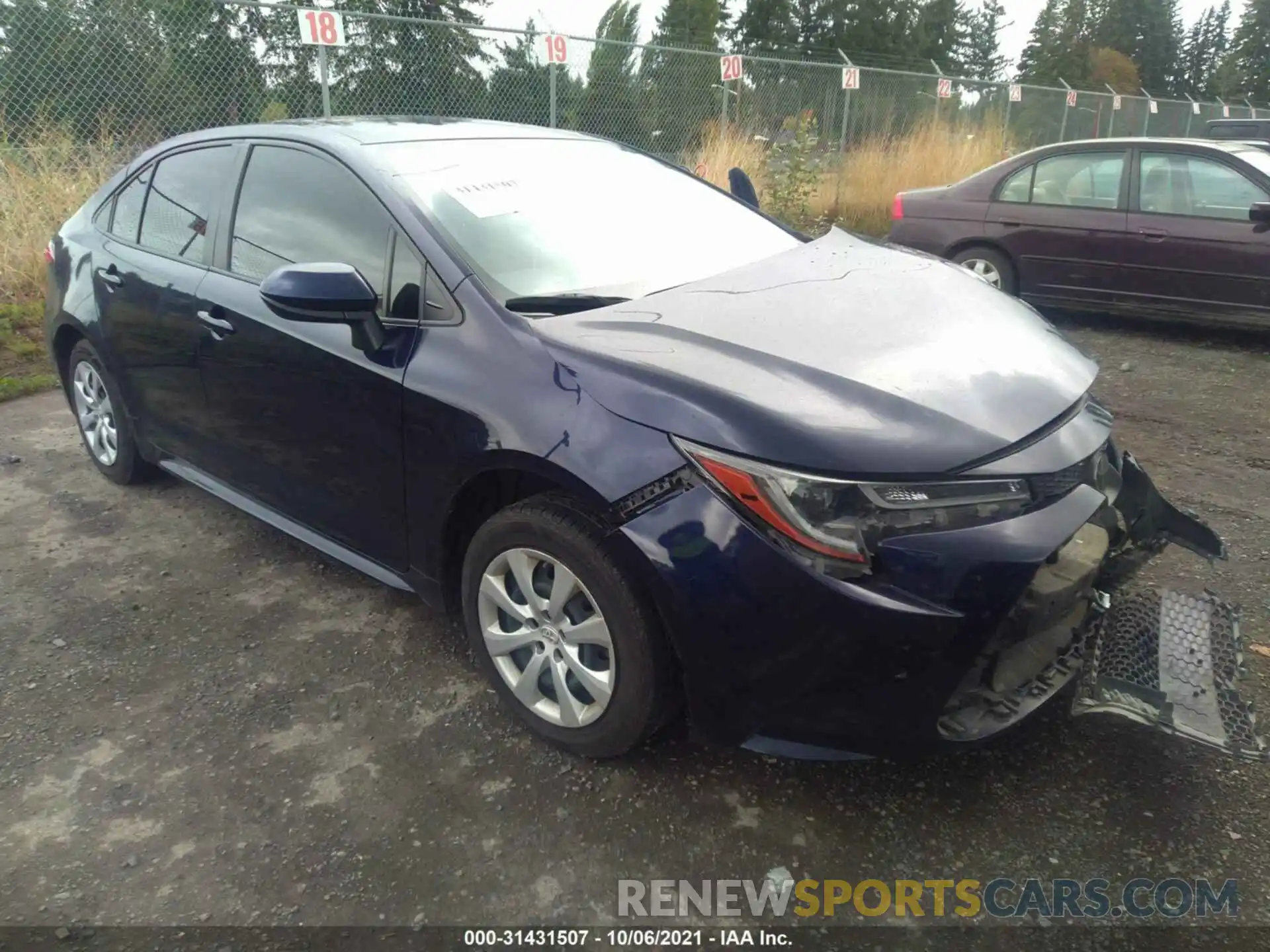 1 Photograph of a damaged car JTDEPRAE3LJ044542 TOYOTA COROLLA 2020