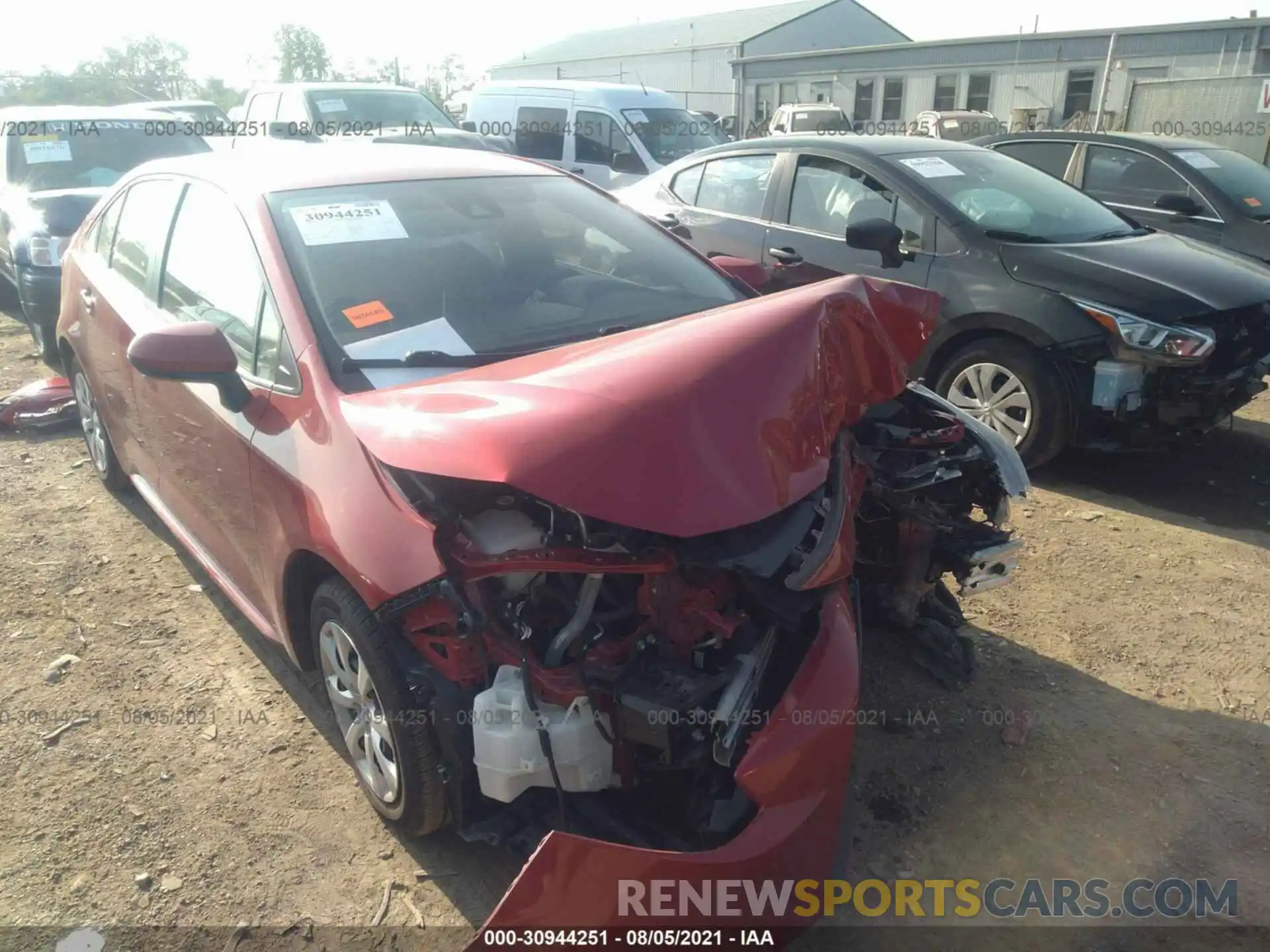 1 Photograph of a damaged car JTDEPRAE3LJ046842 TOYOTA COROLLA 2020