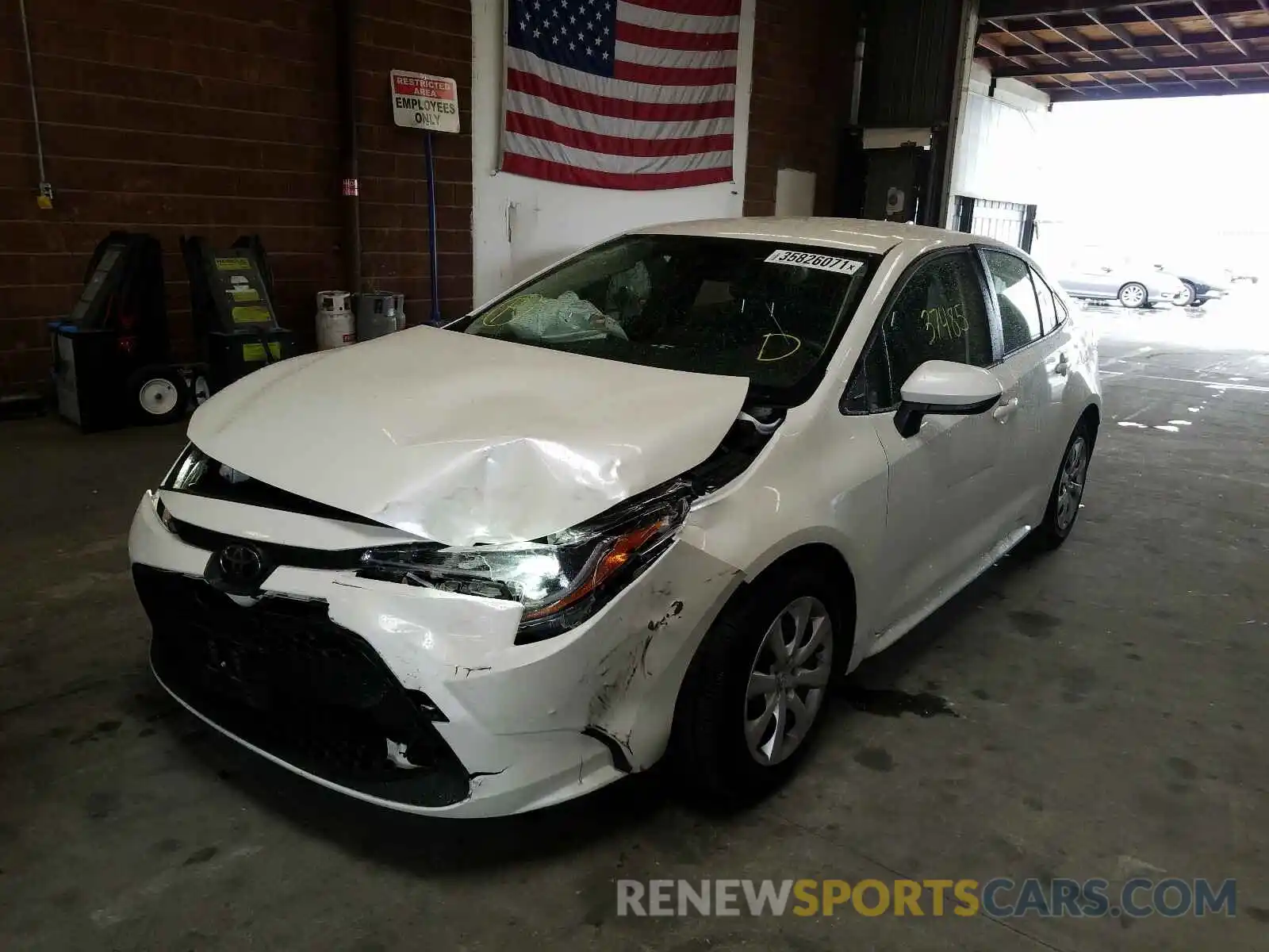 2 Photograph of a damaged car JTDEPRAE3LJ047313 TOYOTA COROLLA 2020