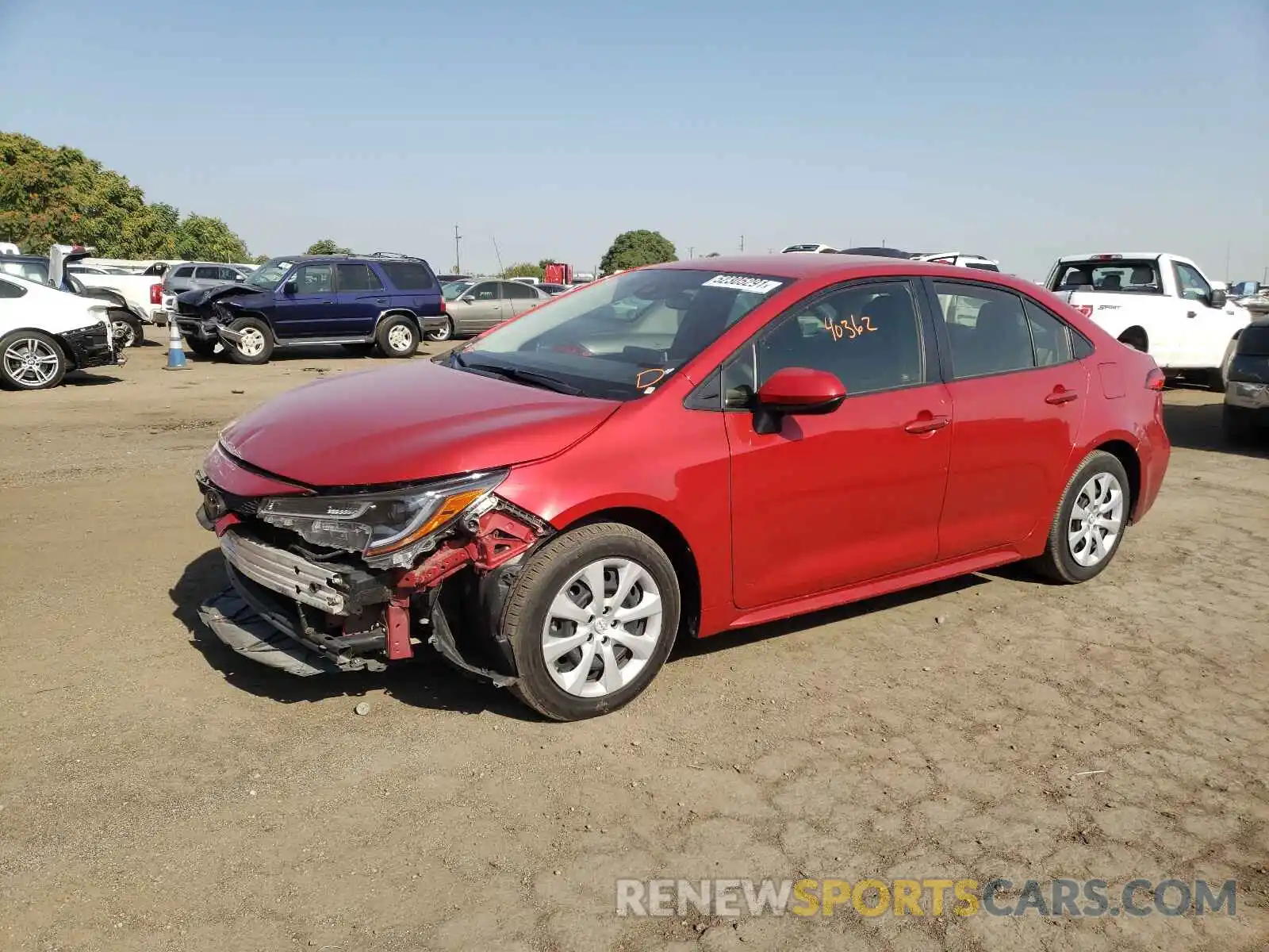 2 Photograph of a damaged car JTDEPRAE3LJ051071 TOYOTA COROLLA 2020