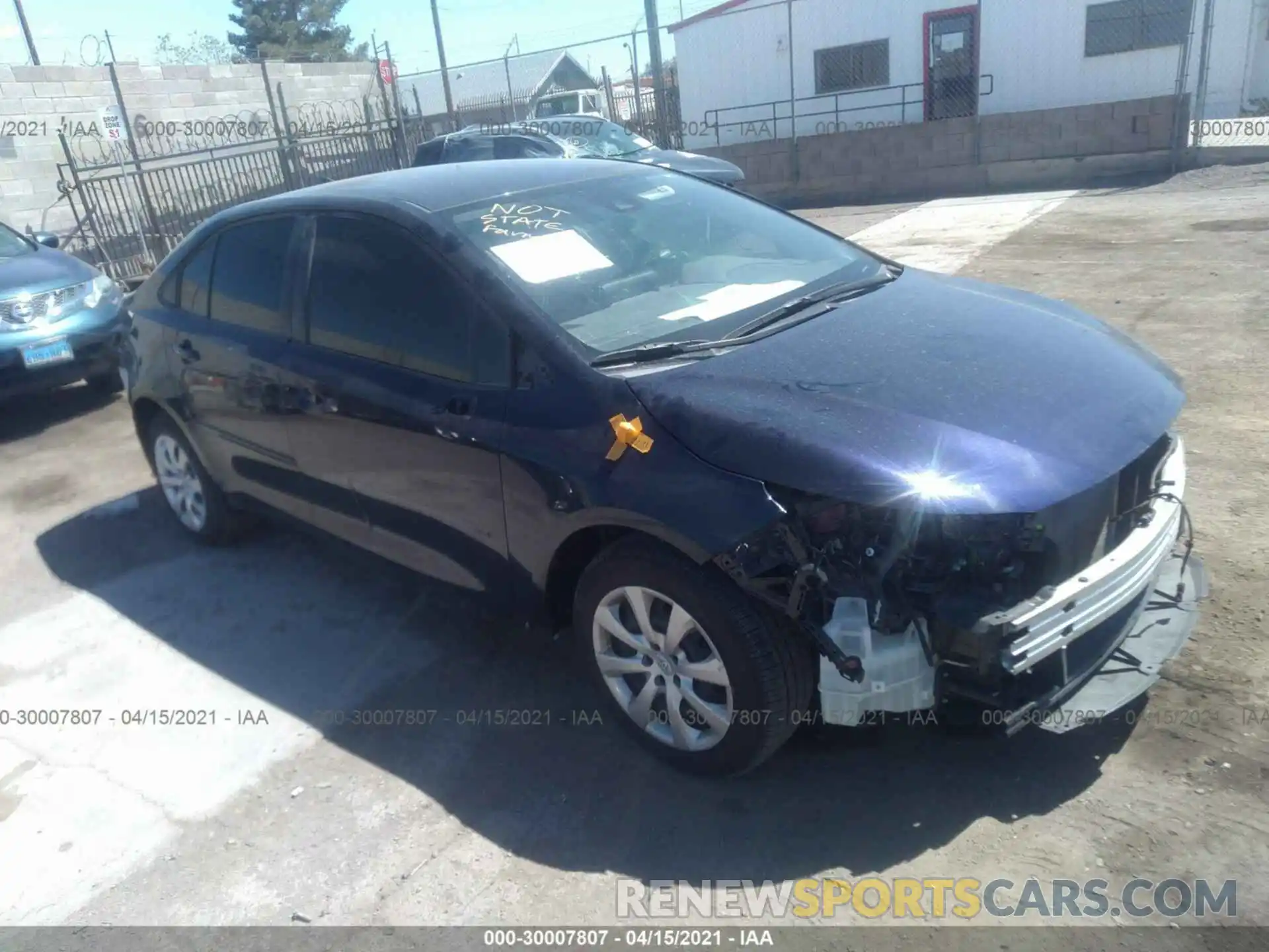 1 Photograph of a damaged car JTDEPRAE3LJ053788 TOYOTA COROLLA 2020