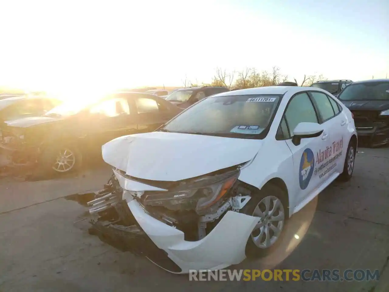 2 Photograph of a damaged car JTDEPRAE3LJ055881 TOYOTA COROLLA 2020