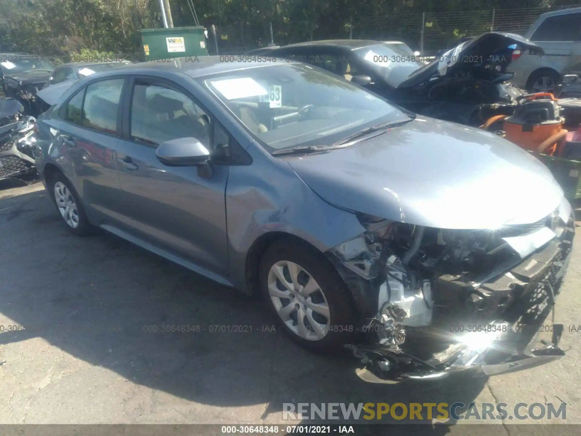 1 Photograph of a damaged car JTDEPRAE3LJ058733 TOYOTA COROLLA 2020