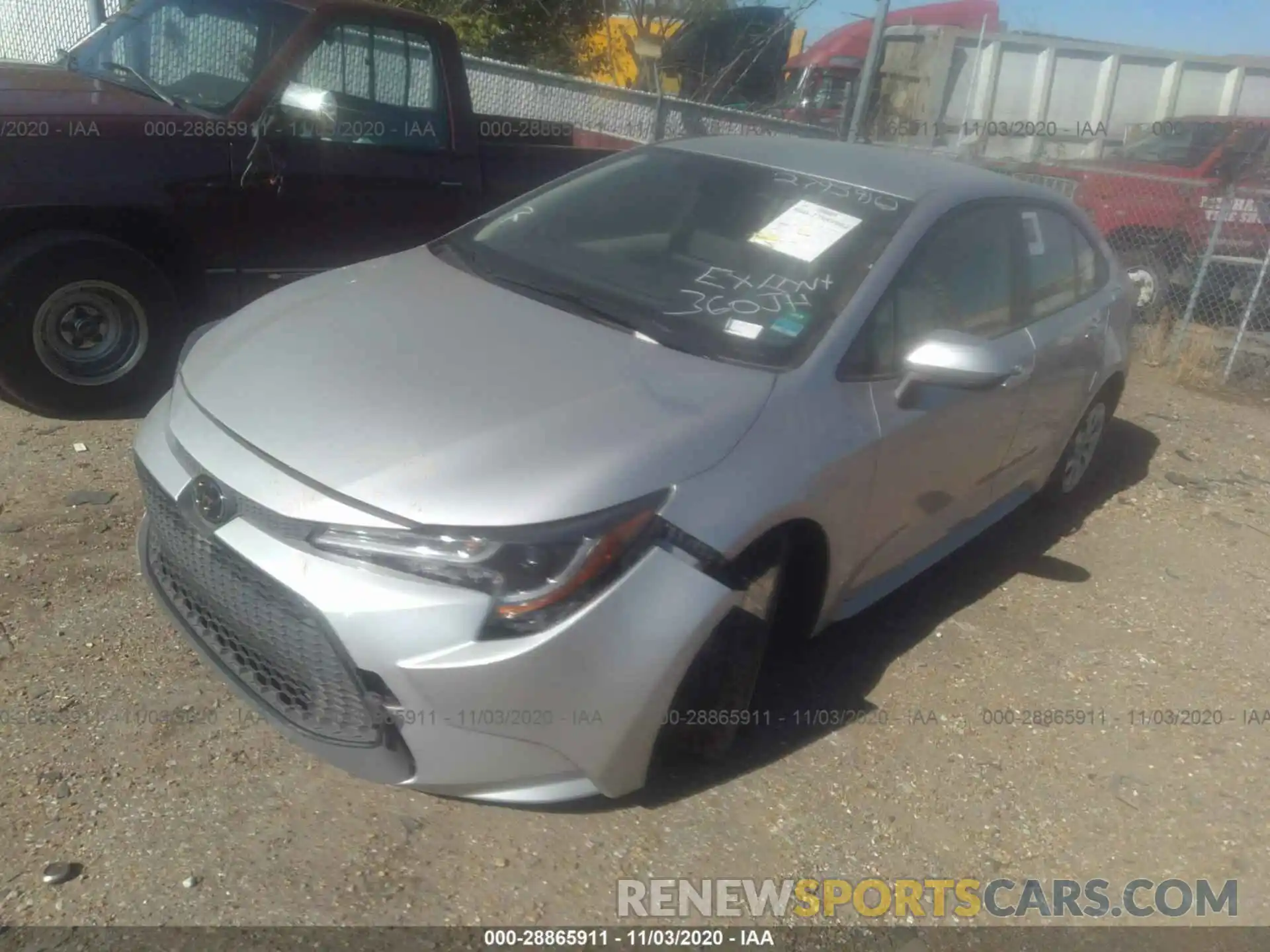 2 Photograph of a damaged car JTDEPRAE3LJ061874 TOYOTA COROLLA 2020