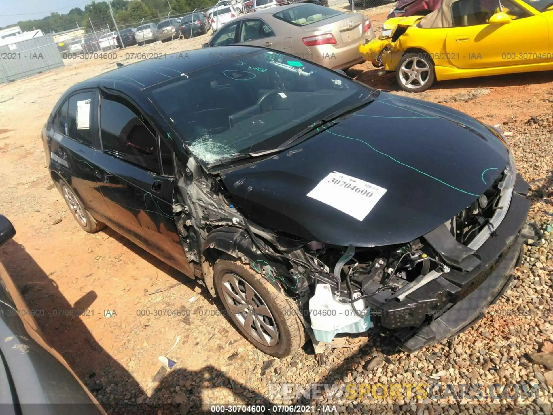 1 Photograph of a damaged car JTDEPRAE3LJ063236 TOYOTA COROLLA 2020