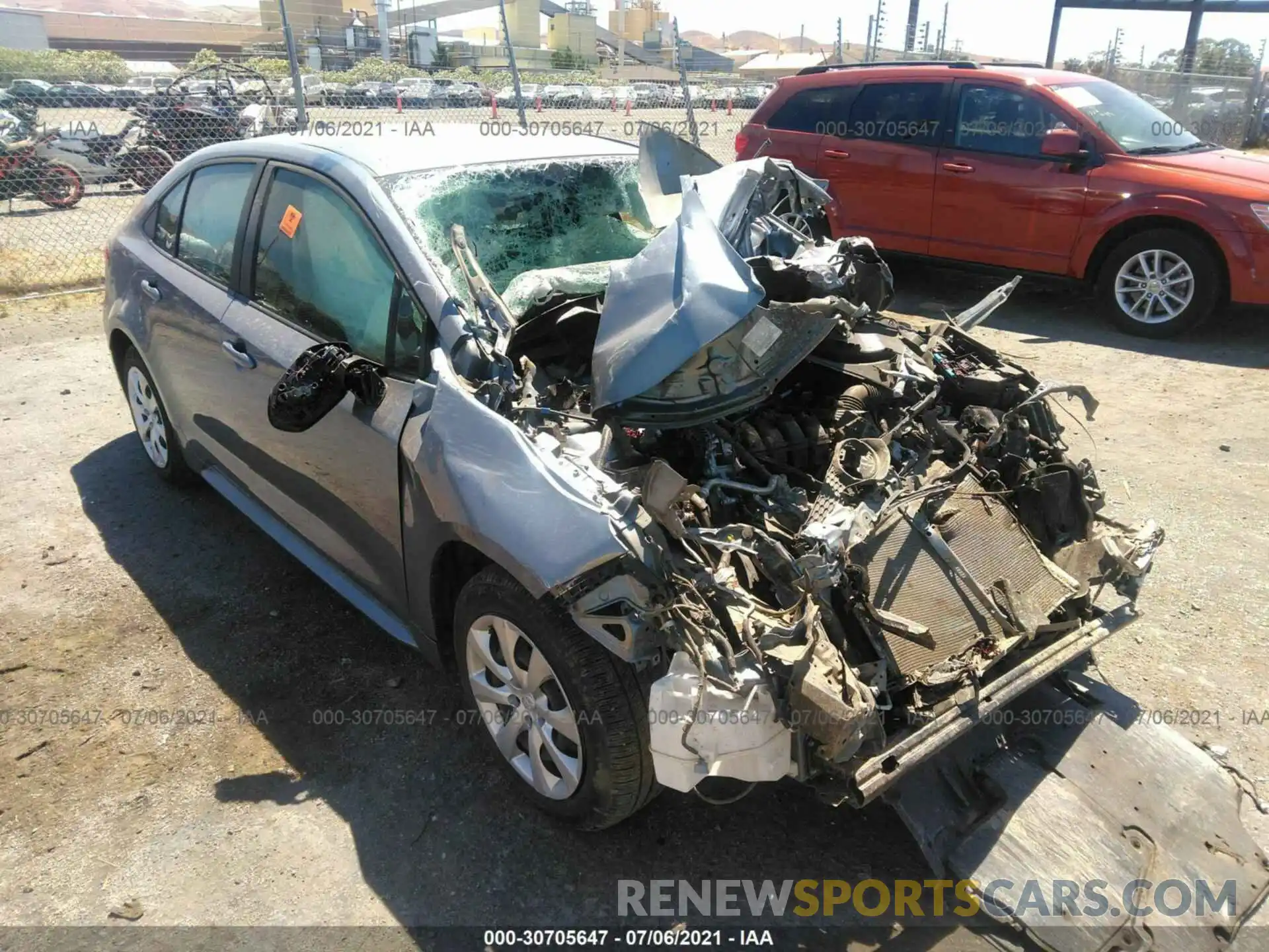 1 Photograph of a damaged car JTDEPRAE3LJ065729 TOYOTA COROLLA 2020