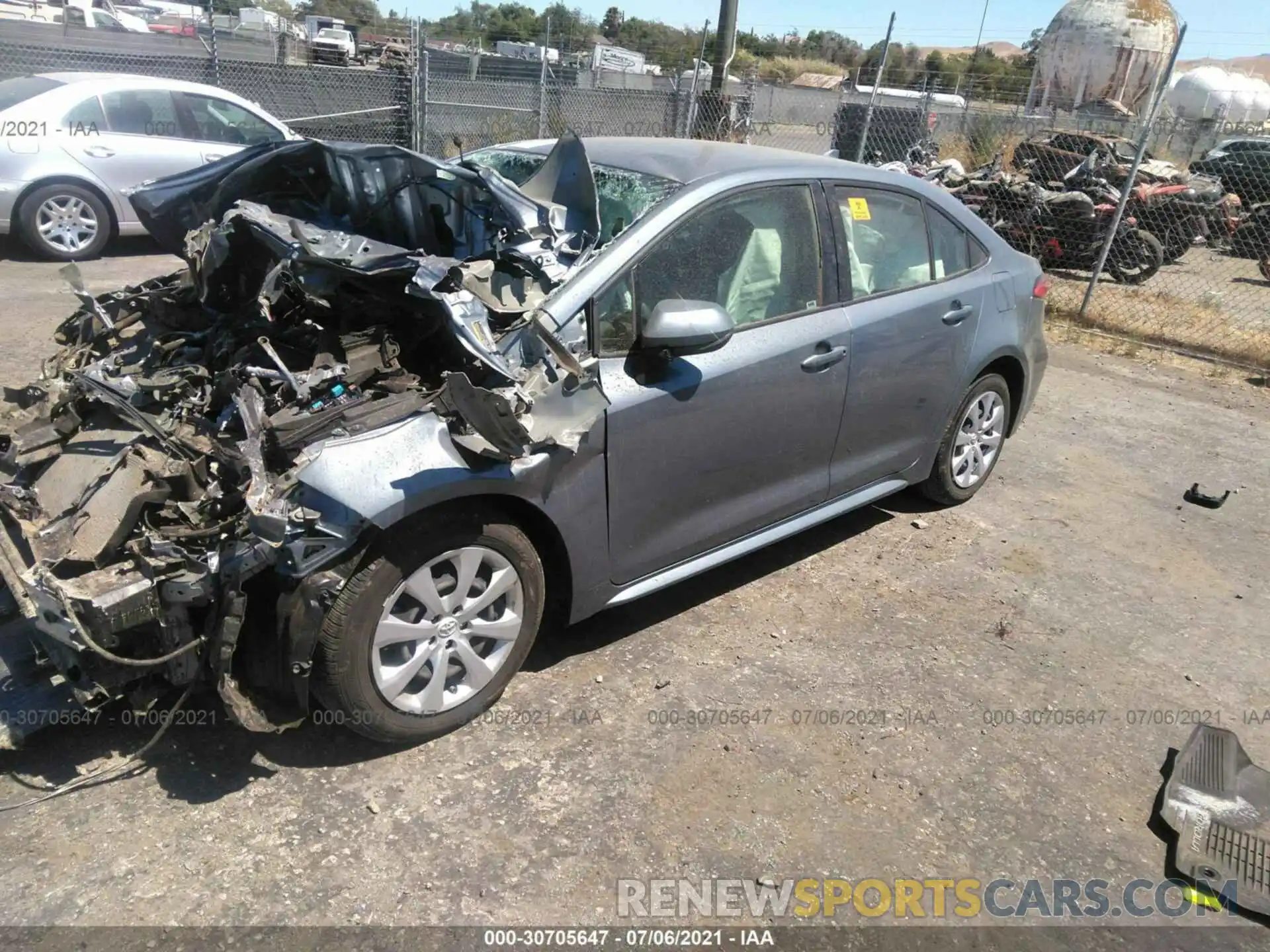 2 Photograph of a damaged car JTDEPRAE3LJ065729 TOYOTA COROLLA 2020