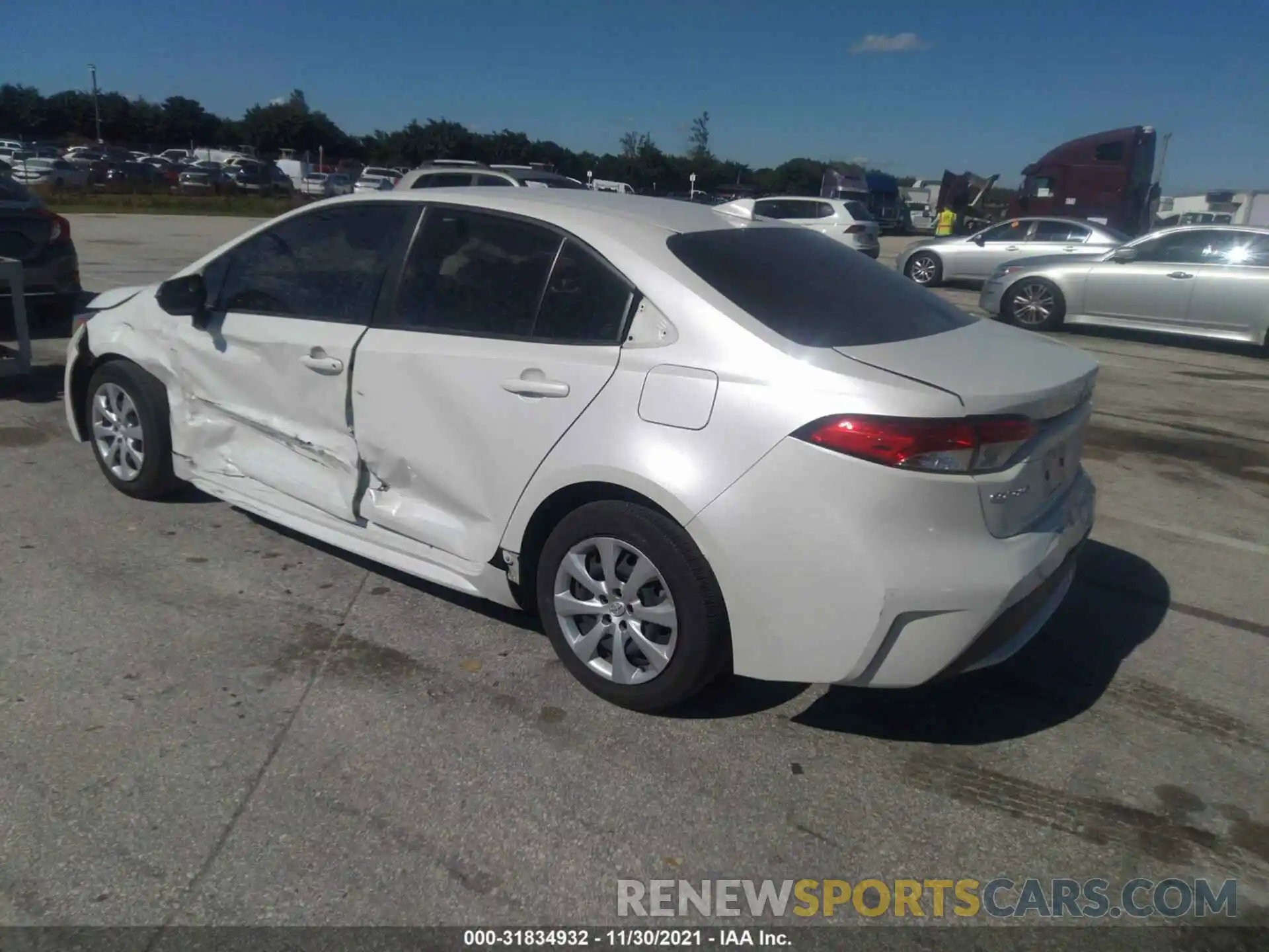 3 Photograph of a damaged car JTDEPRAE3LJ066413 TOYOTA COROLLA 2020