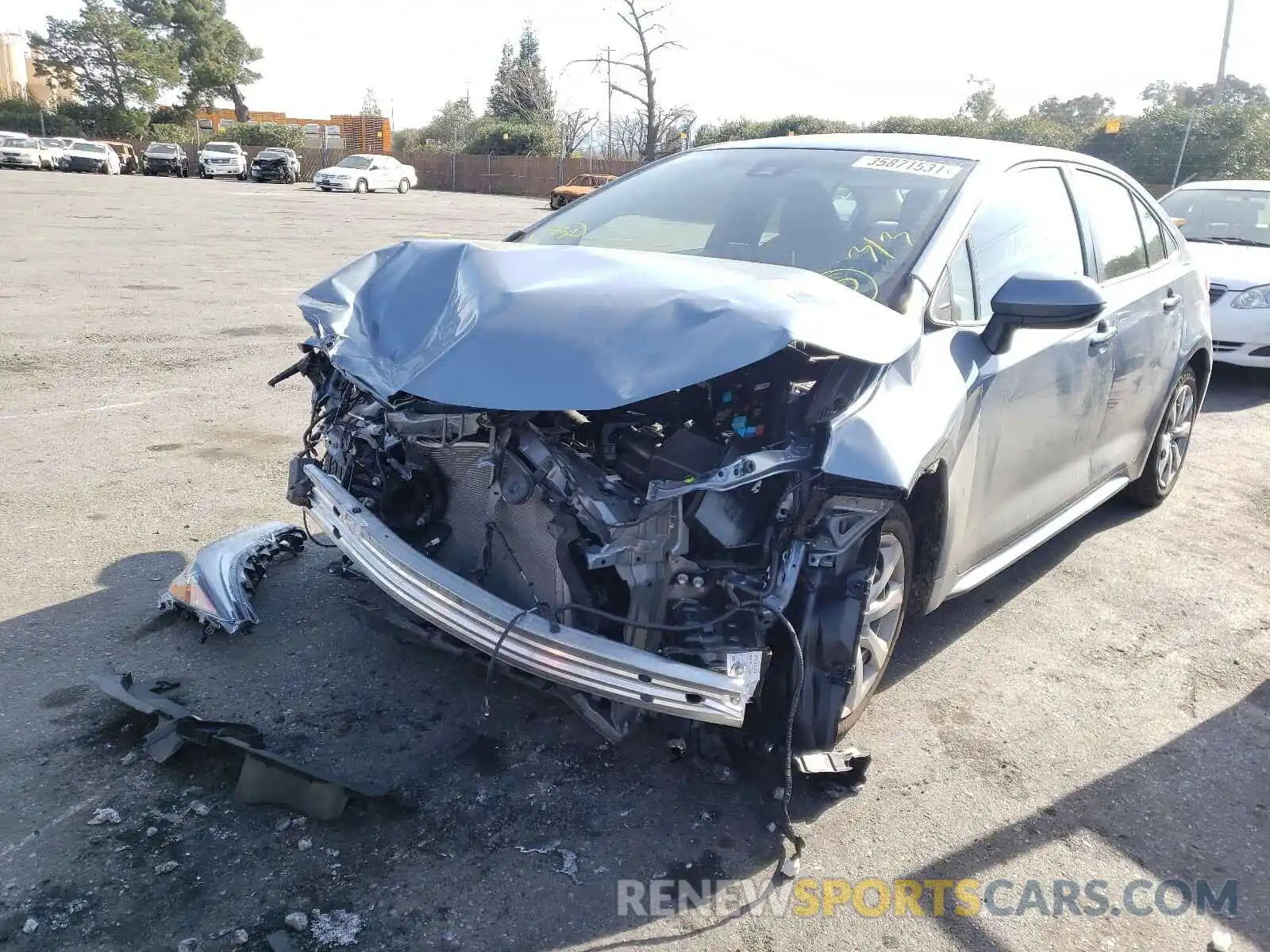 2 Photograph of a damaged car JTDEPRAE3LJ068341 TOYOTA COROLLA 2020