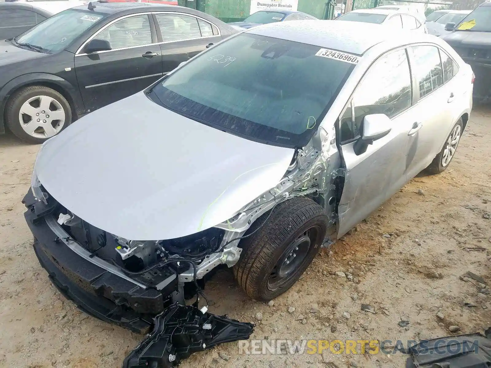 2 Photograph of a damaged car JTDEPRAE3LJ075239 TOYOTA COROLLA 2020