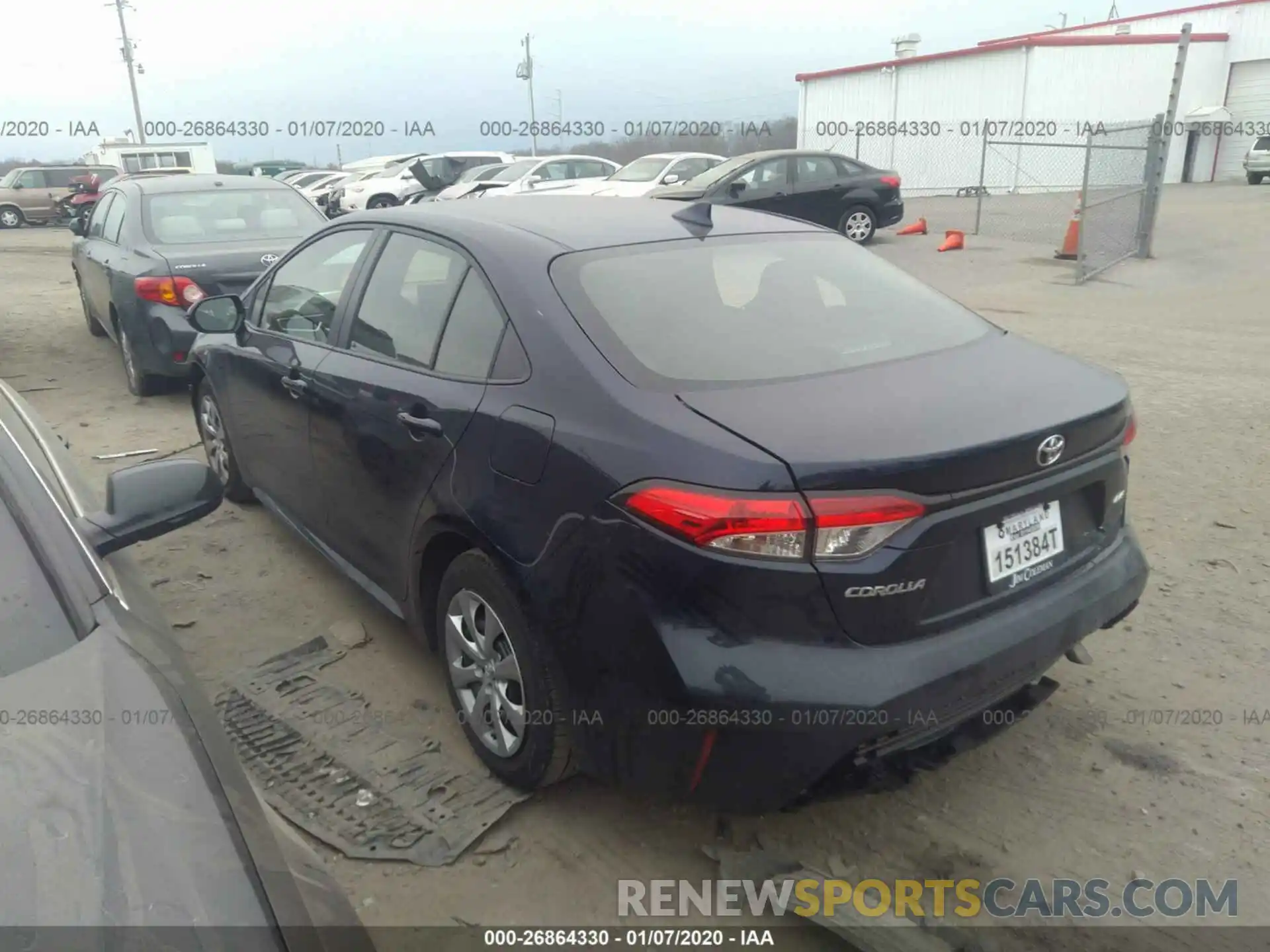 3 Photograph of a damaged car JTDEPRAE3LJ077783 TOYOTA COROLLA 2020