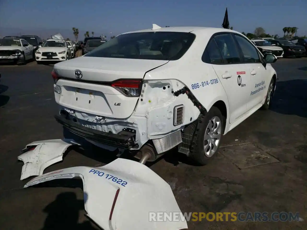 4 Photograph of a damaged car JTDEPRAE3LJ079999 TOYOTA COROLLA 2020