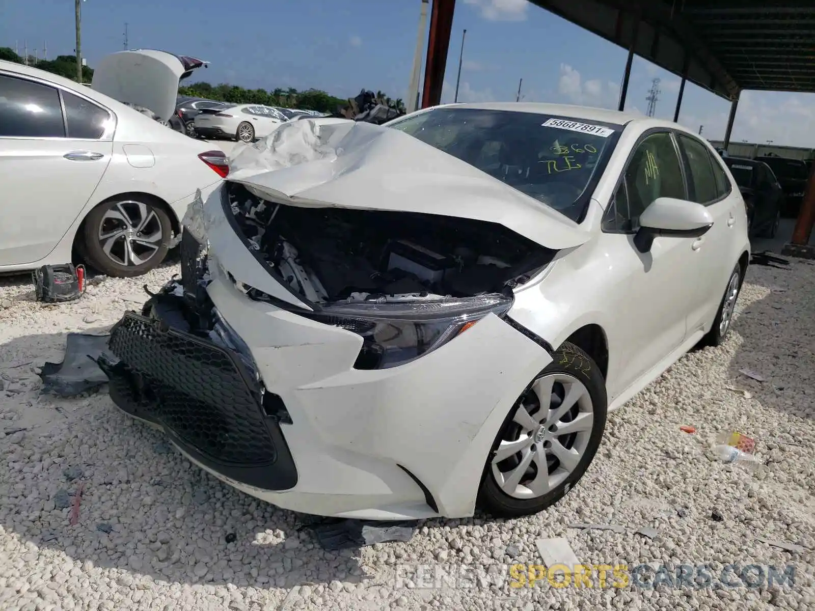 2 Photograph of a damaged car JTDEPRAE3LJ080537 TOYOTA COROLLA 2020