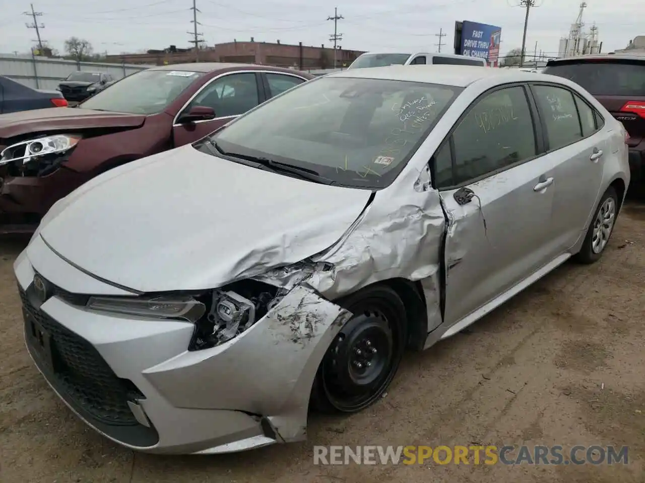 2 Photograph of a damaged car JTDEPRAE3LJ083552 TOYOTA COROLLA 2020