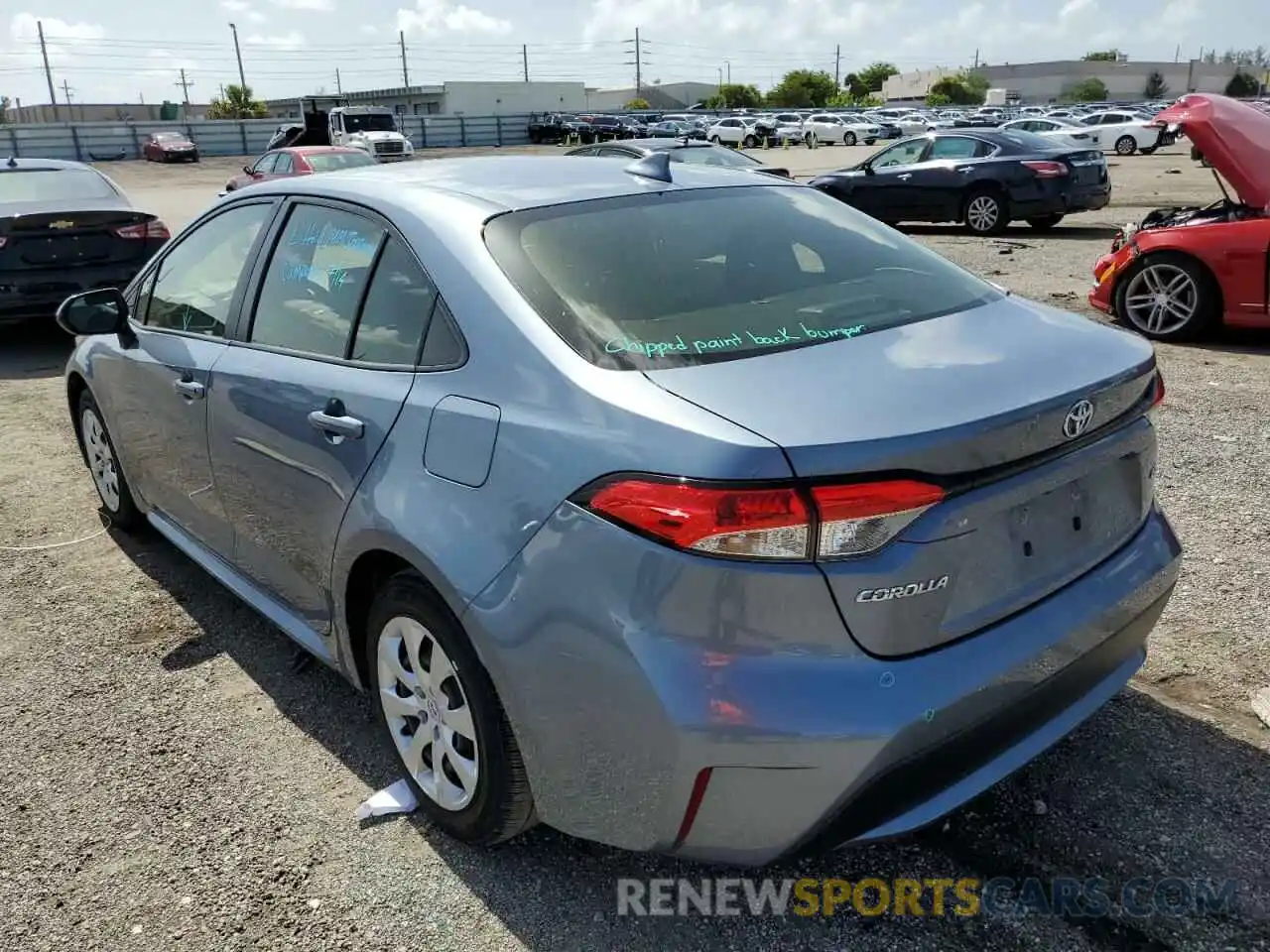 3 Photograph of a damaged car JTDEPRAE3LJ083597 TOYOTA COROLLA 2020