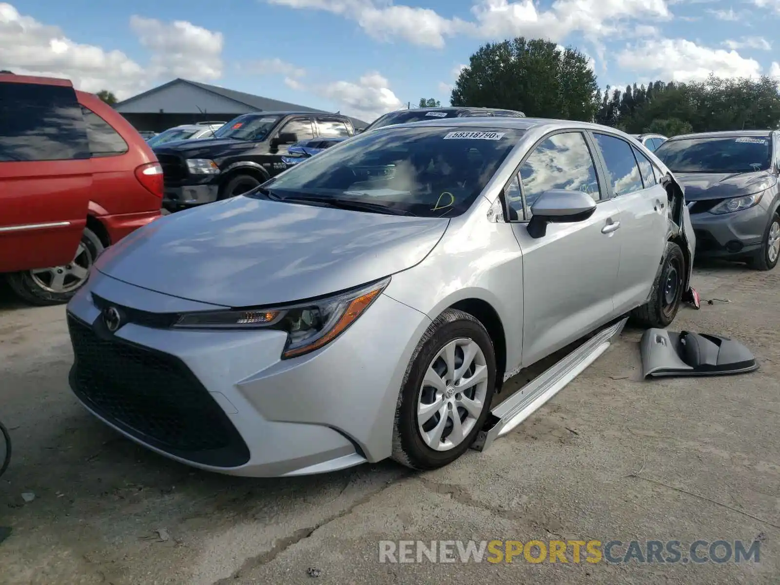 2 Photograph of a damaged car JTDEPRAE3LJ084930 TOYOTA COROLLA 2020