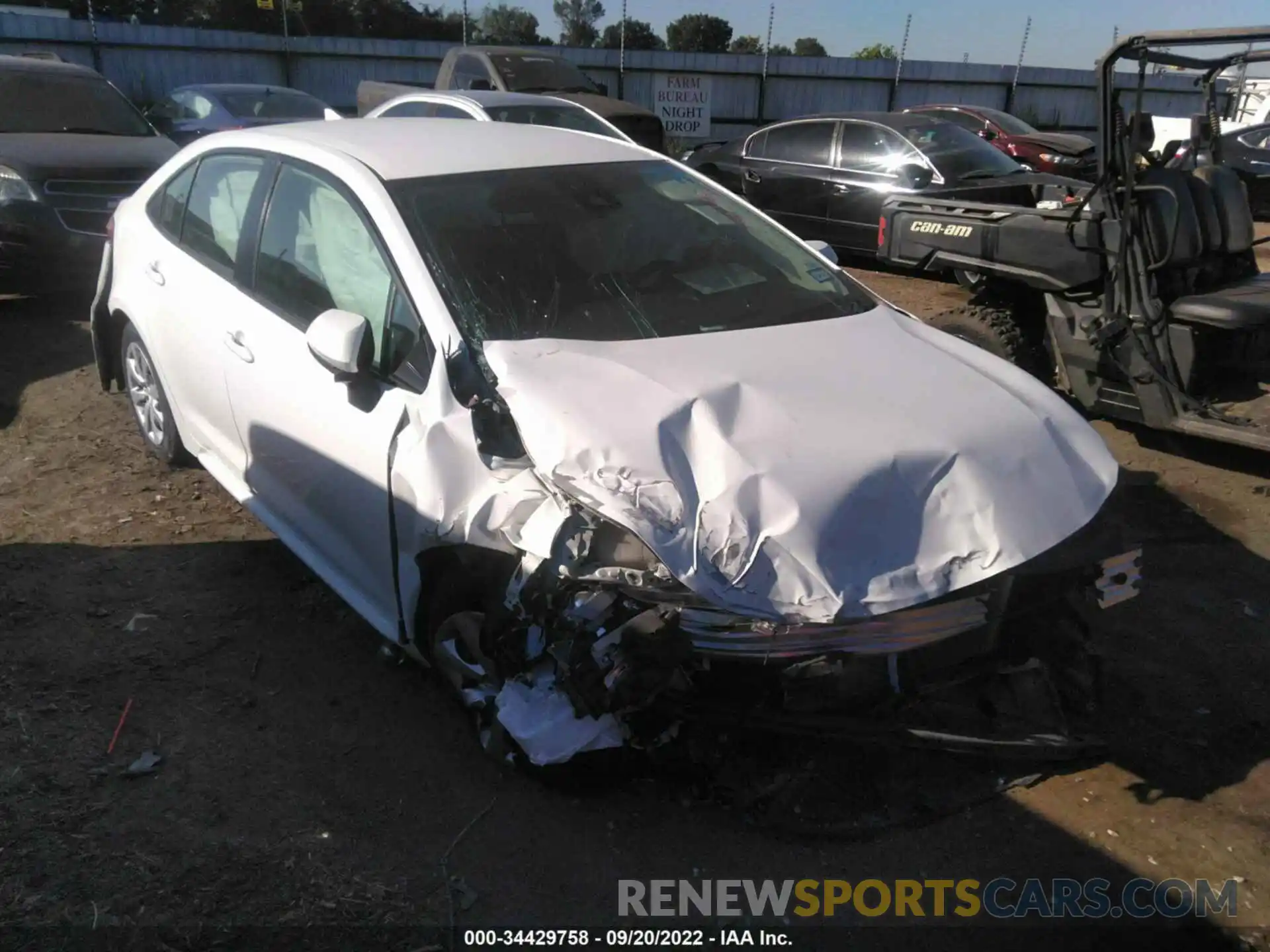 1 Photograph of a damaged car JTDEPRAE3LJ085351 TOYOTA COROLLA 2020