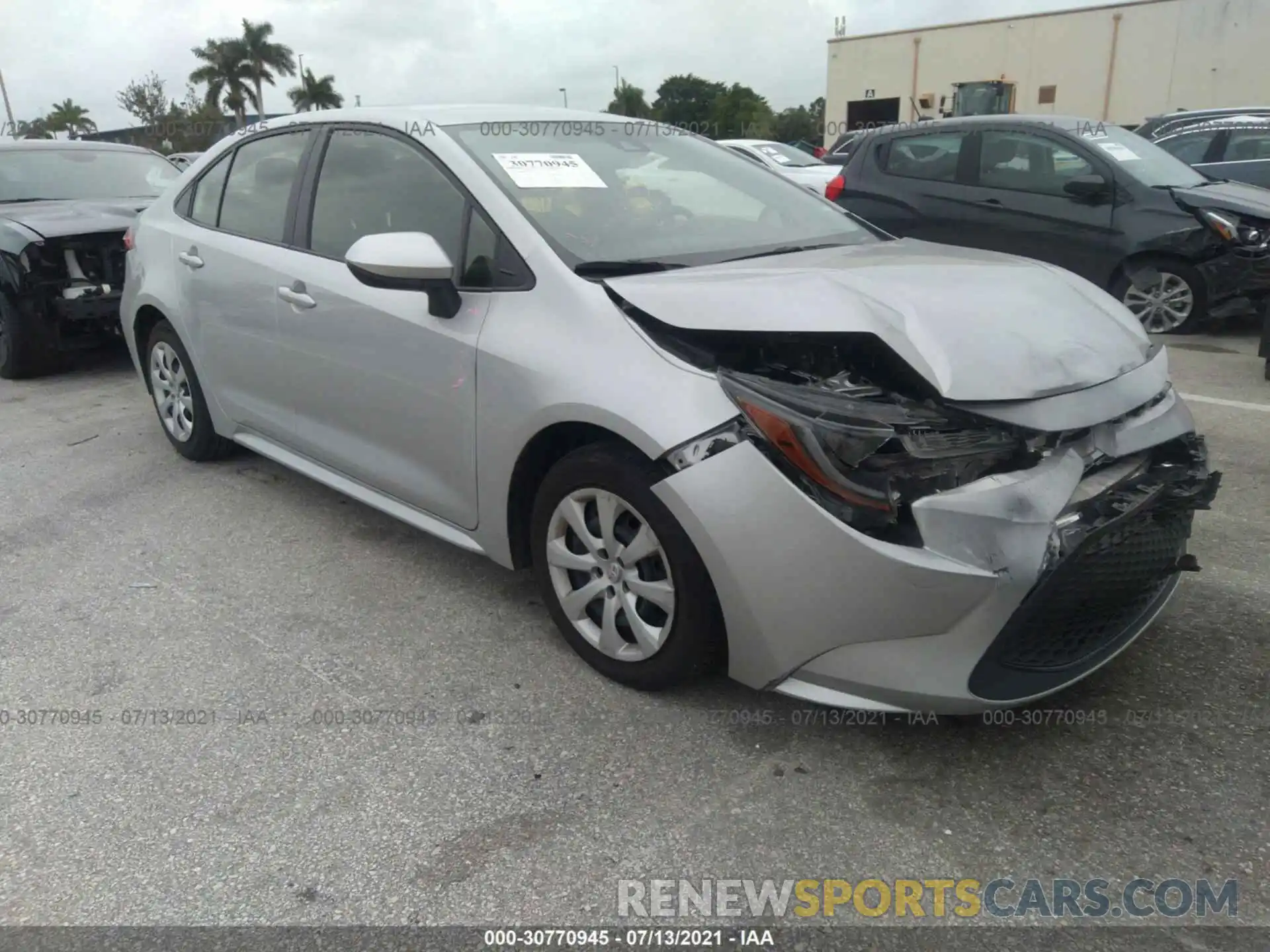 1 Photograph of a damaged car JTDEPRAE3LJ085933 TOYOTA COROLLA 2020