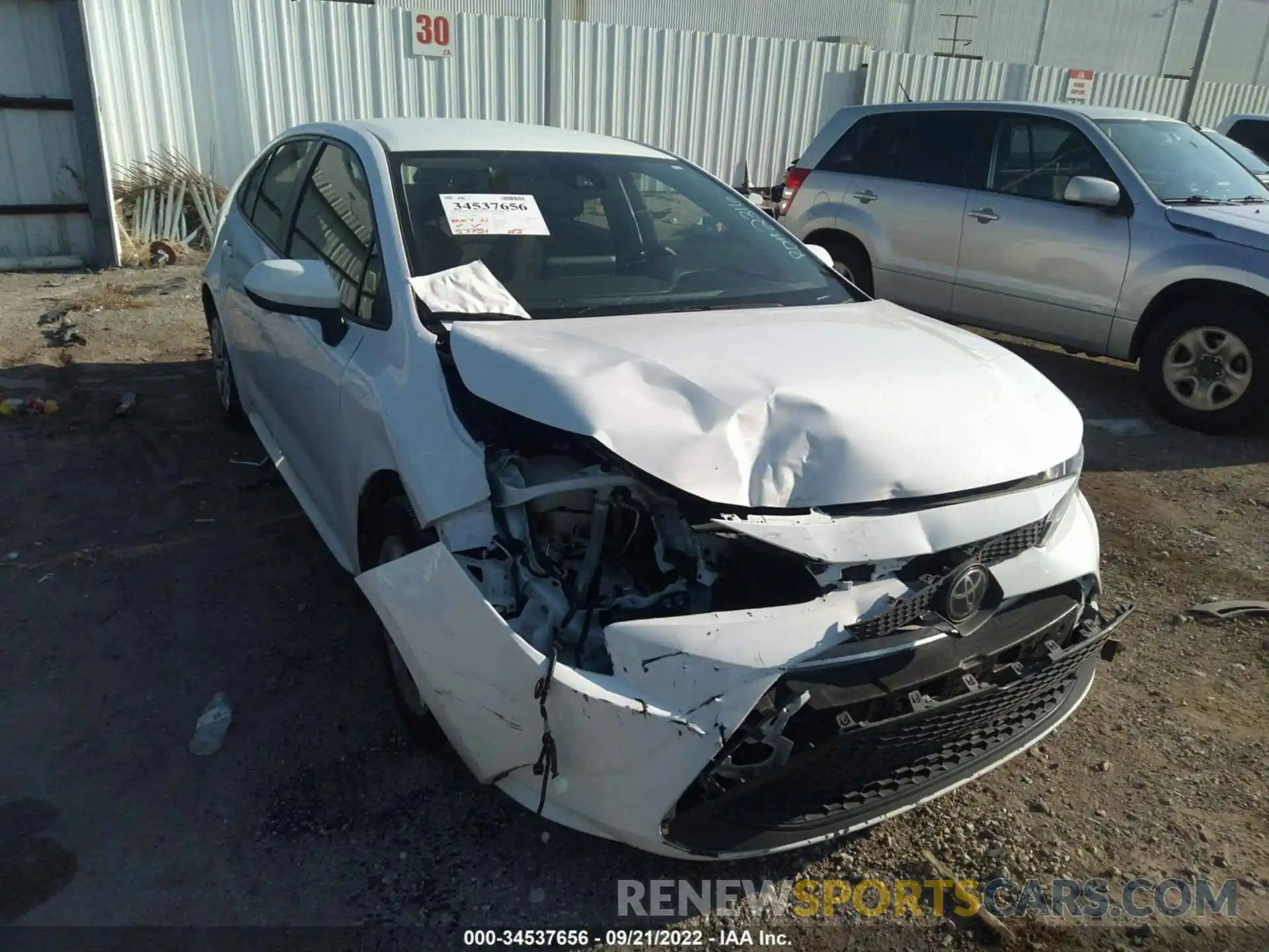 1 Photograph of a damaged car JTDEPRAE3LJ086600 TOYOTA COROLLA 2020