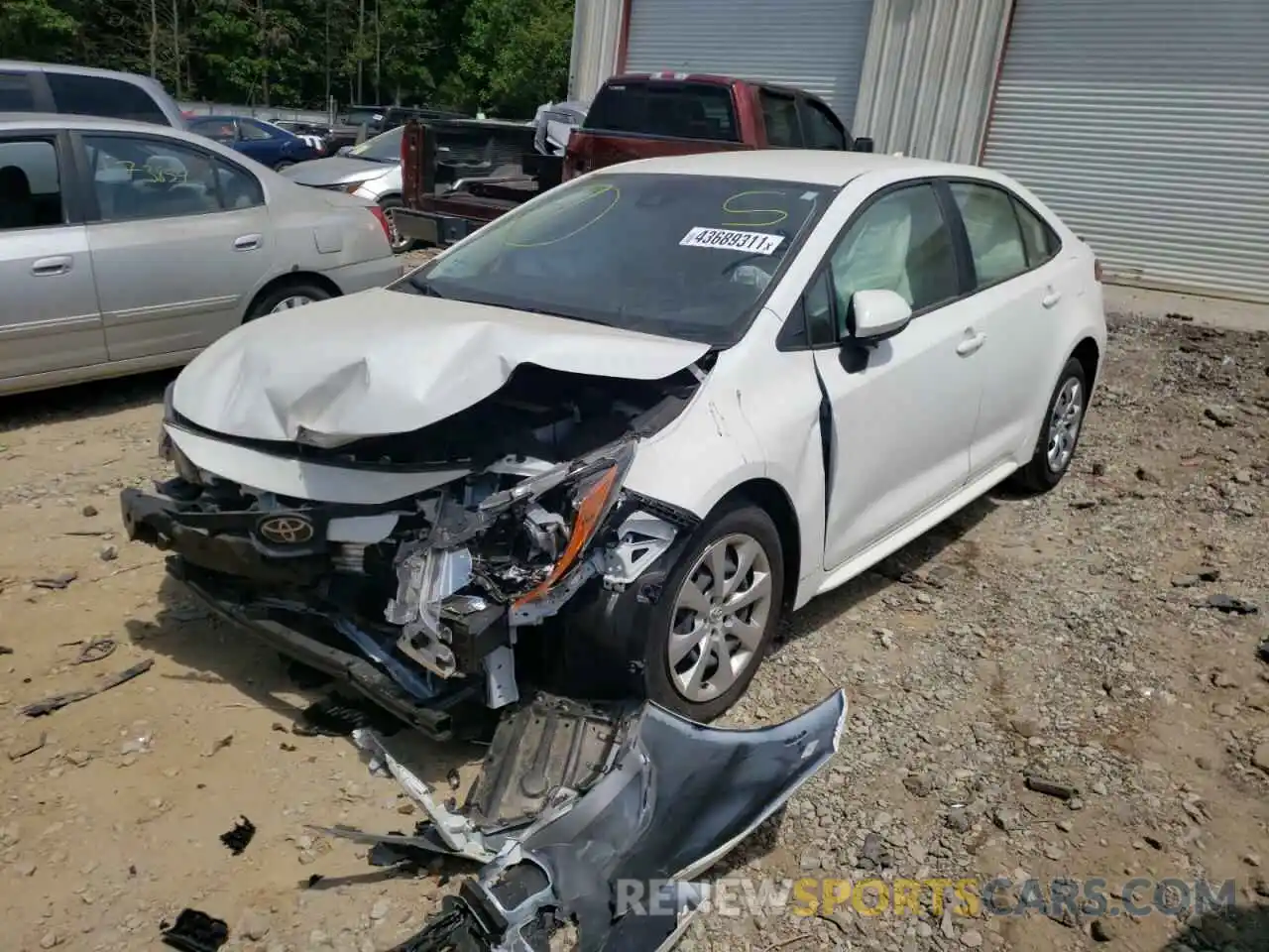 2 Photograph of a damaged car JTDEPRAE3LJ086760 TOYOTA COROLLA 2020