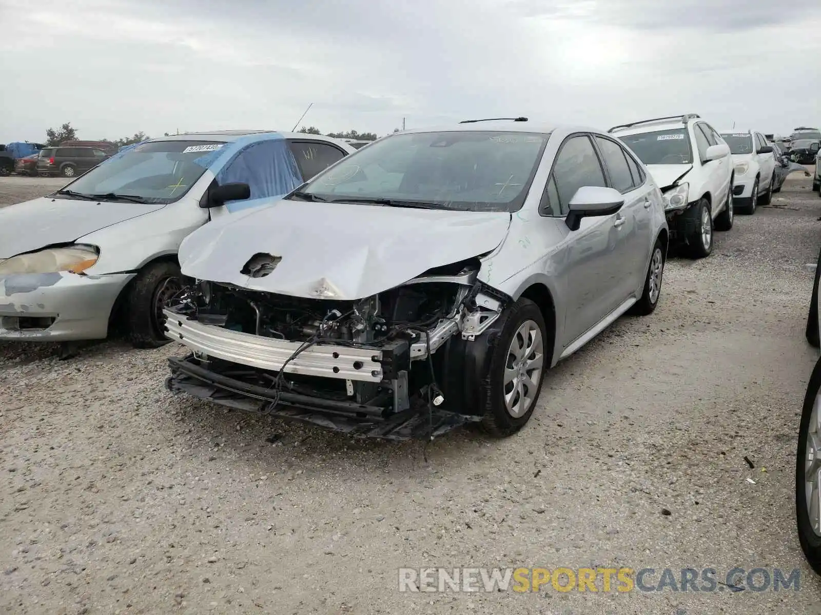 2 Photograph of a damaged car JTDEPRAE3LJ087455 TOYOTA COROLLA 2020