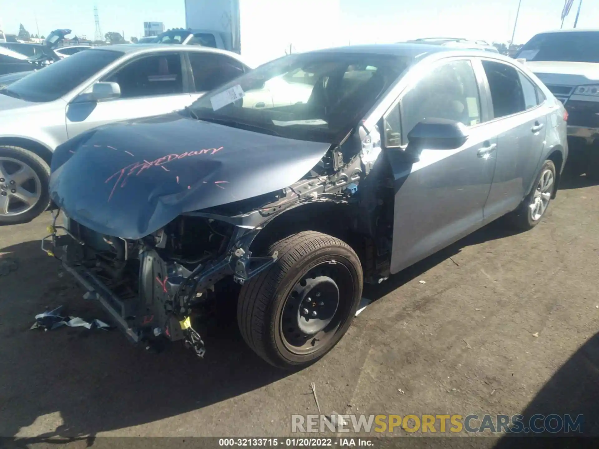 2 Photograph of a damaged car JTDEPRAE3LJ088976 TOYOTA COROLLA 2020