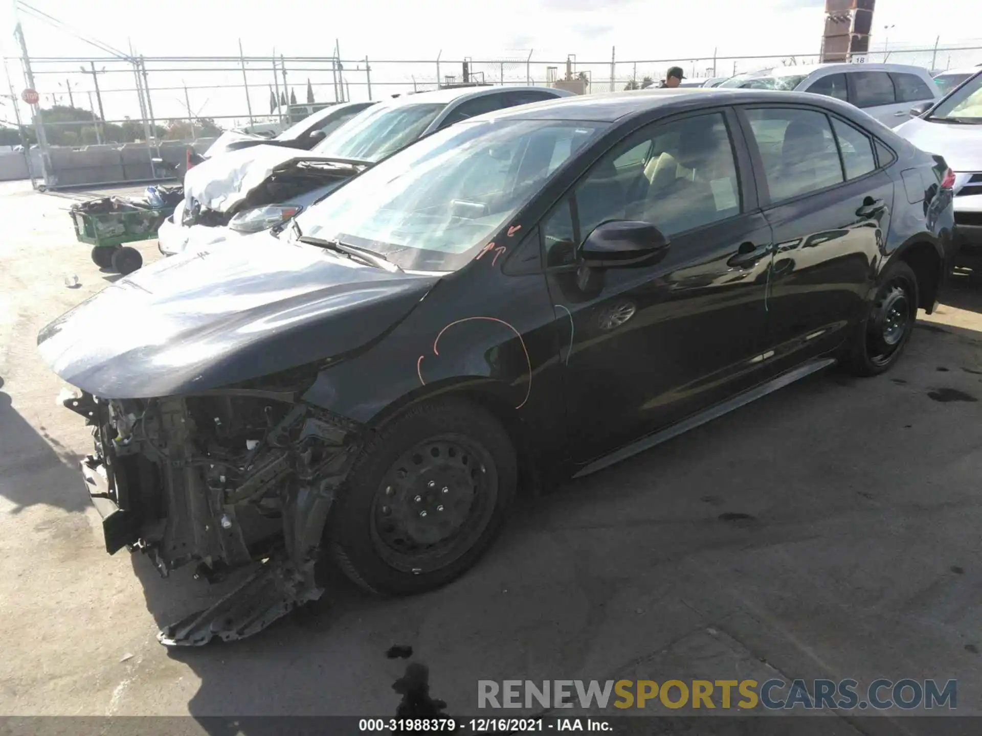 2 Photograph of a damaged car JTDEPRAE3LJ089514 TOYOTA COROLLA 2020