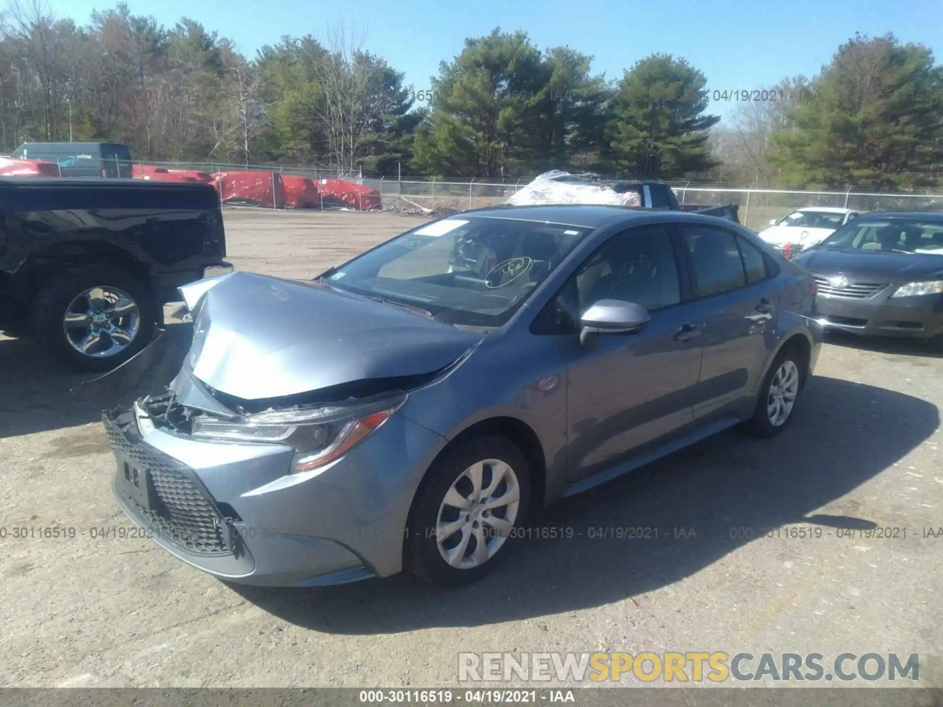 2 Photograph of a damaged car JTDEPRAE3LJ090095 TOYOTA COROLLA 2020