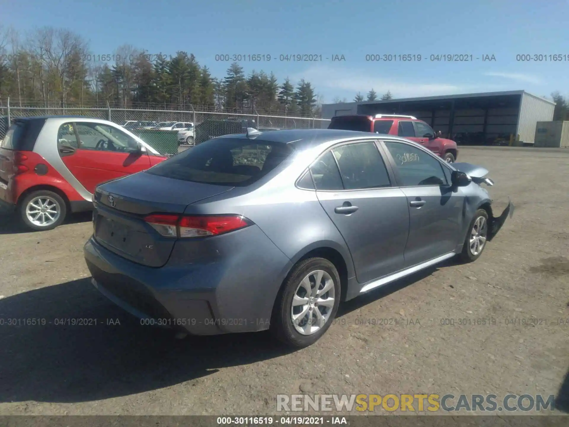 4 Photograph of a damaged car JTDEPRAE3LJ090095 TOYOTA COROLLA 2020