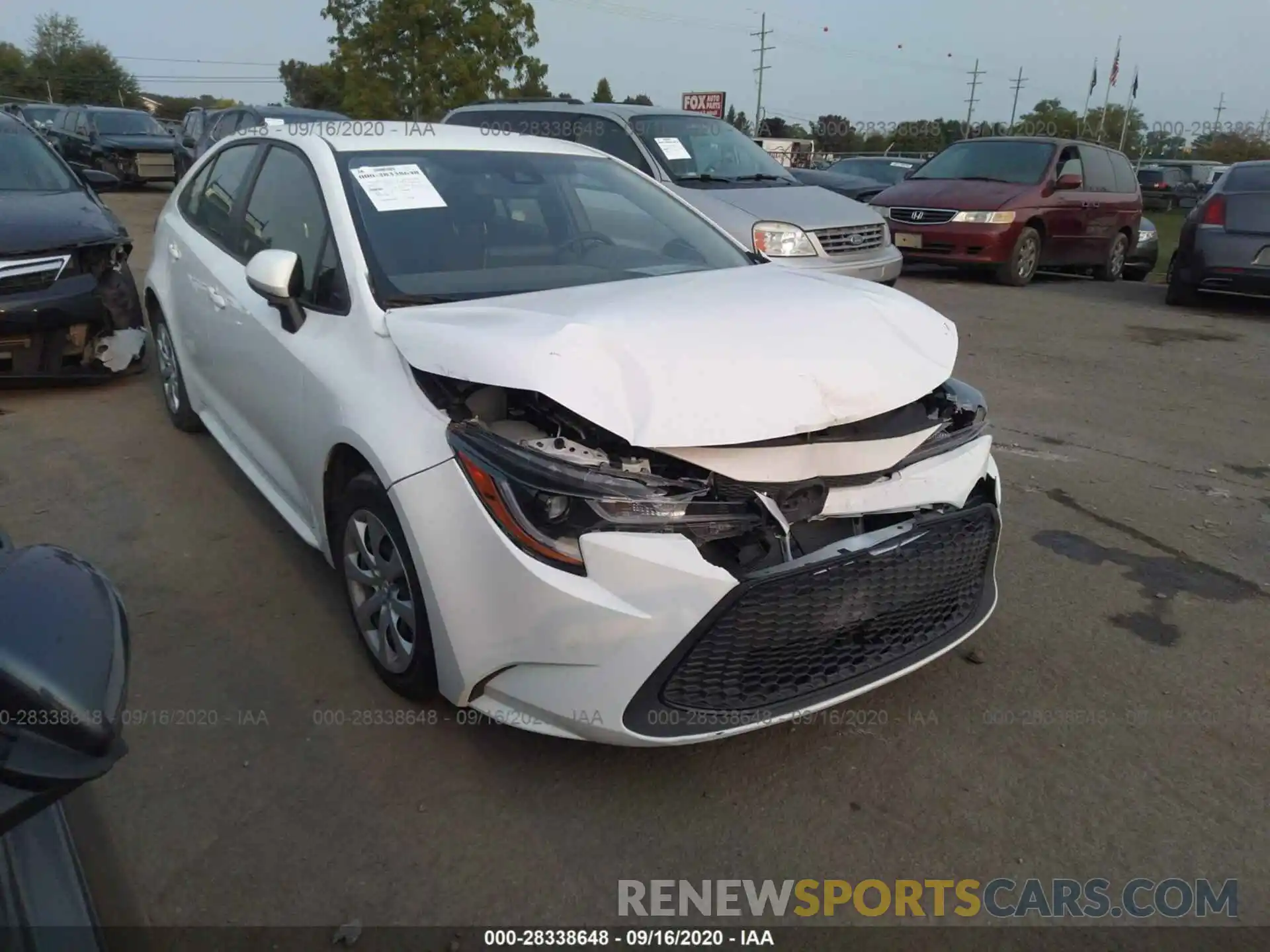 1 Photograph of a damaged car JTDEPRAE3LJ092770 TOYOTA COROLLA 2020