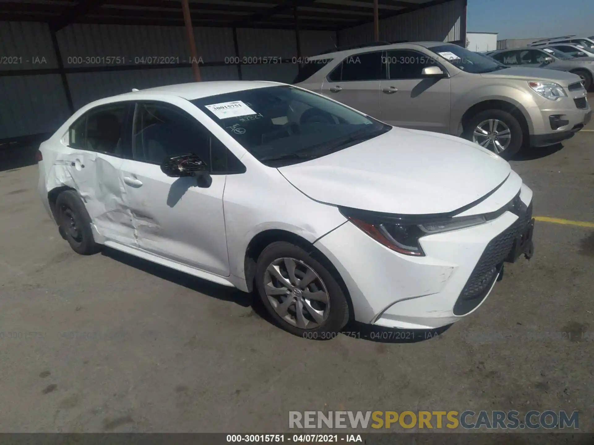 1 Photograph of a damaged car JTDEPRAE3LJ097824 TOYOTA COROLLA 2020