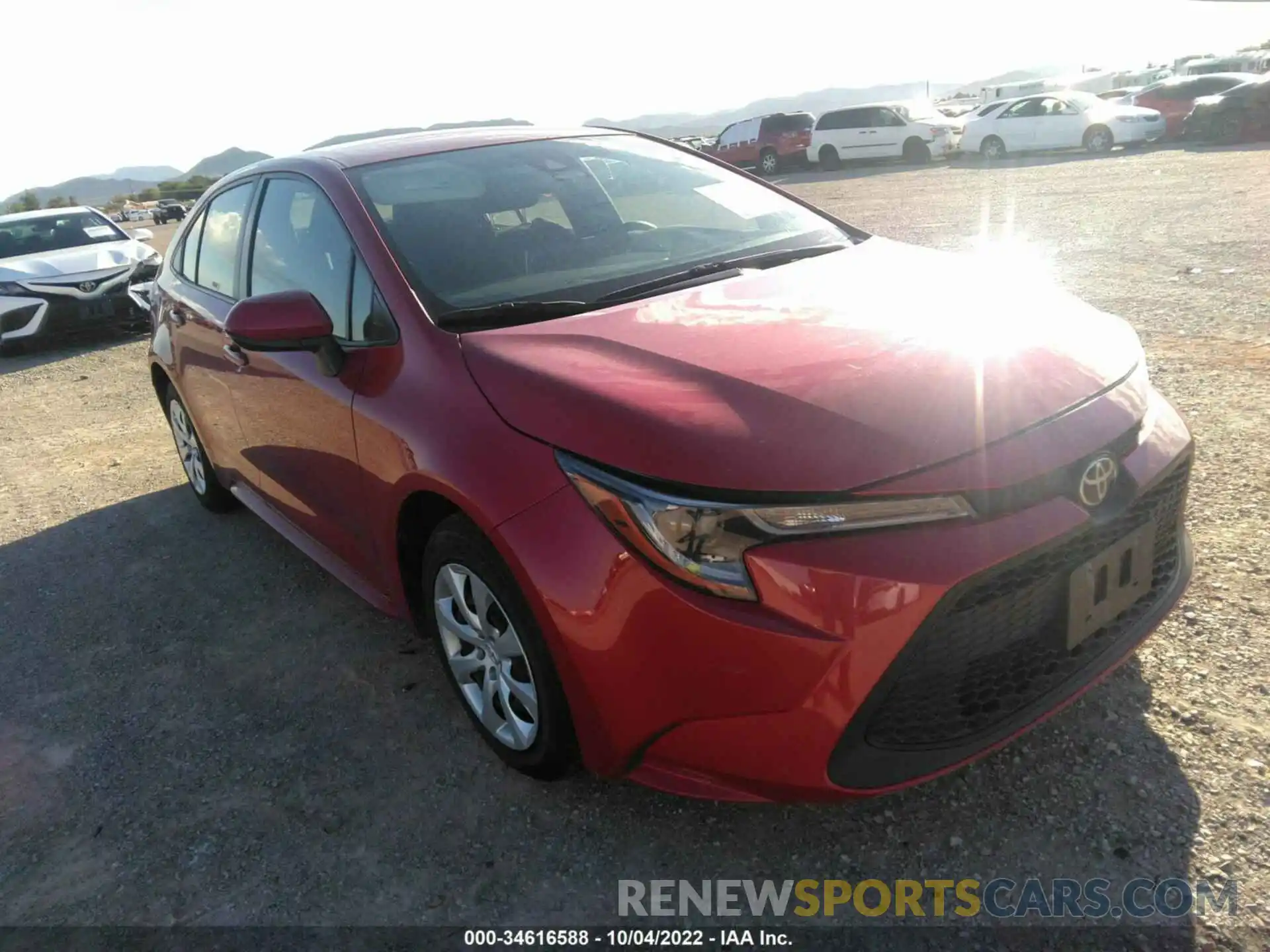 1 Photograph of a damaged car JTDEPRAE3LJ099413 TOYOTA COROLLA 2020